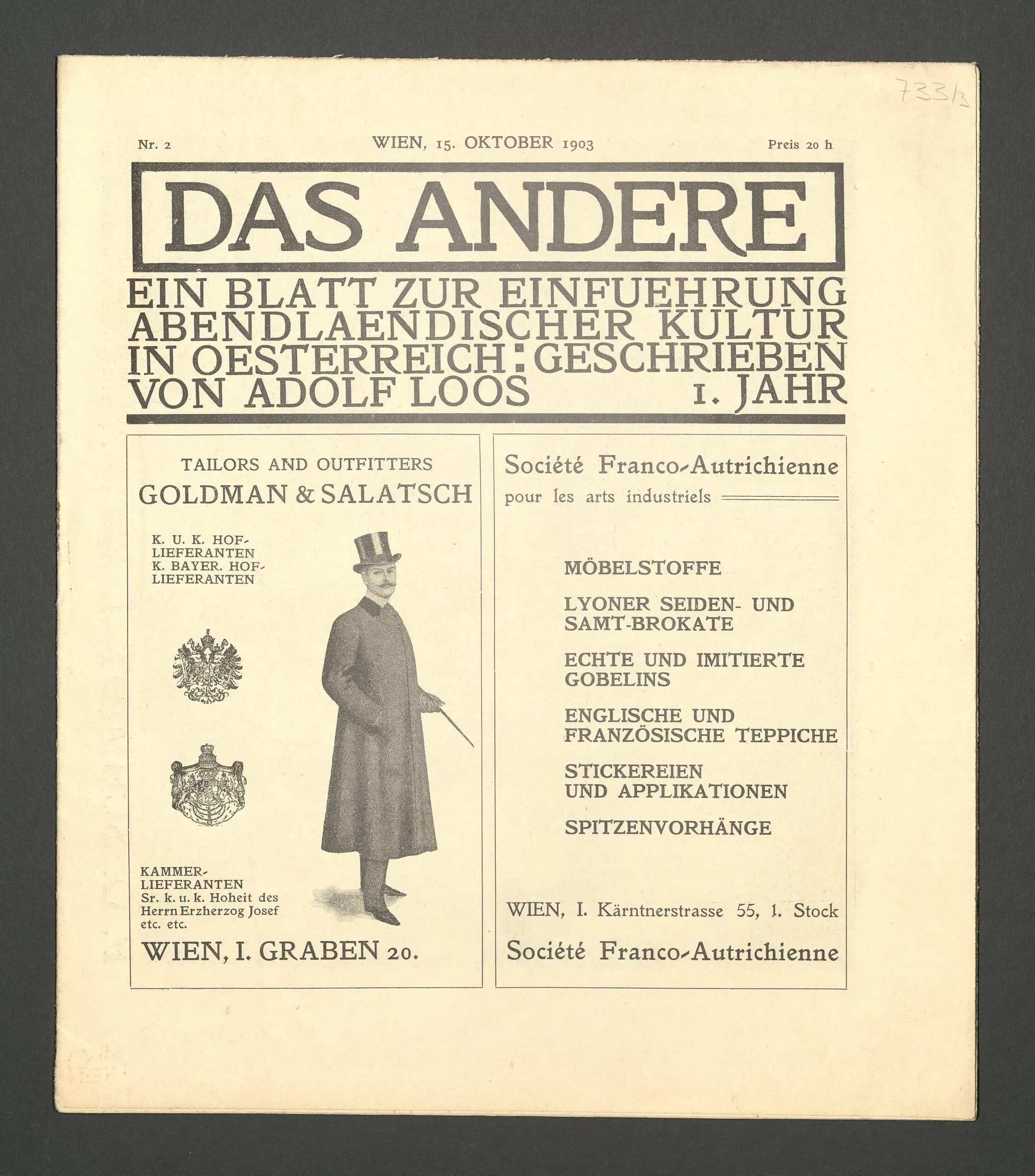 Das Andere, Nr. 2 (October 15, 1903)