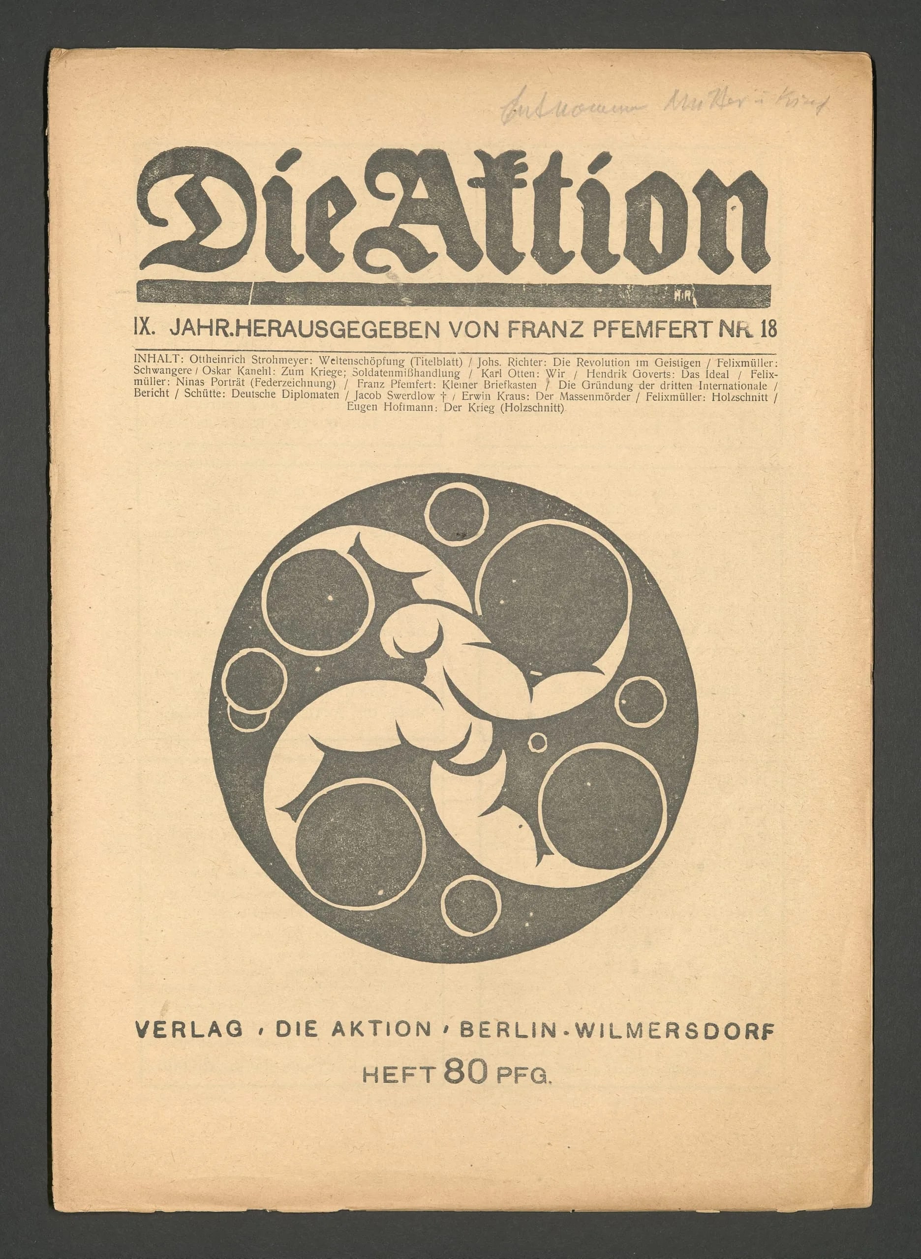 Die Aktion 9, no. 18 (10. Mai) (1919)