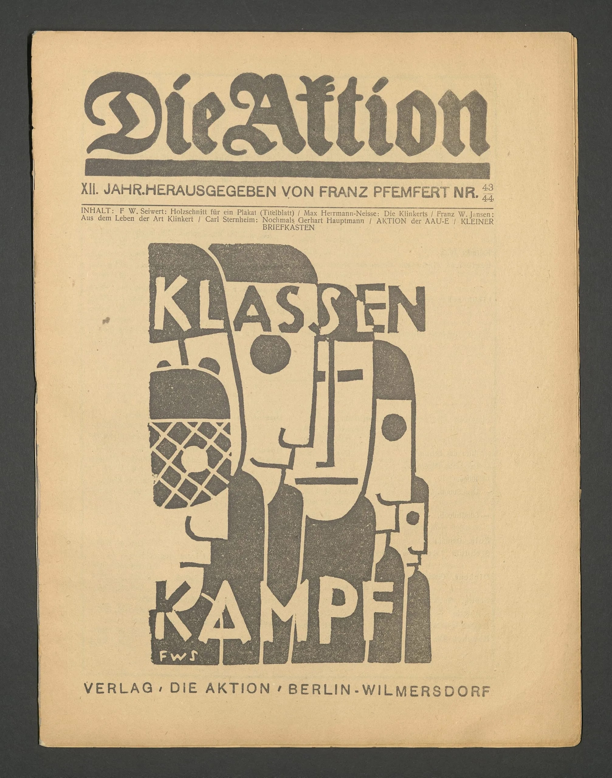 Die Aktion Jg. 12, Nr. 43/44 (15 November 1922)