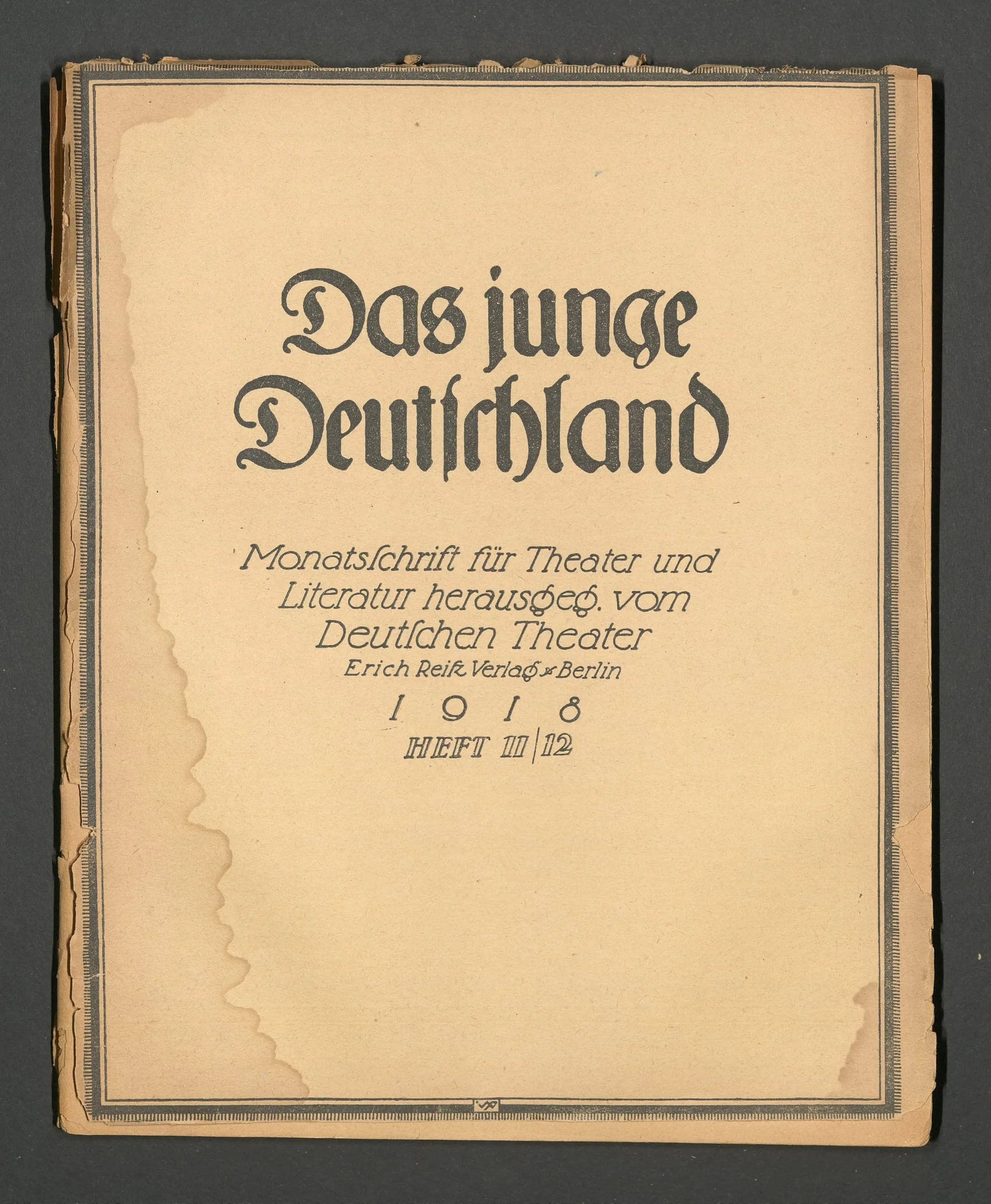Das junge Deutschland, 1, no. 11/12 (1918)