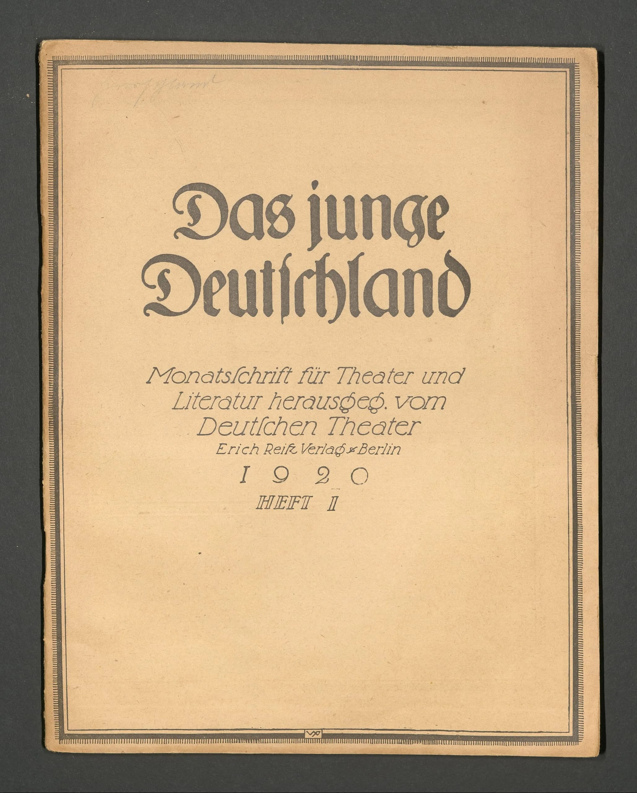 Das junge Deutschland, 3, no. 1 (1920)