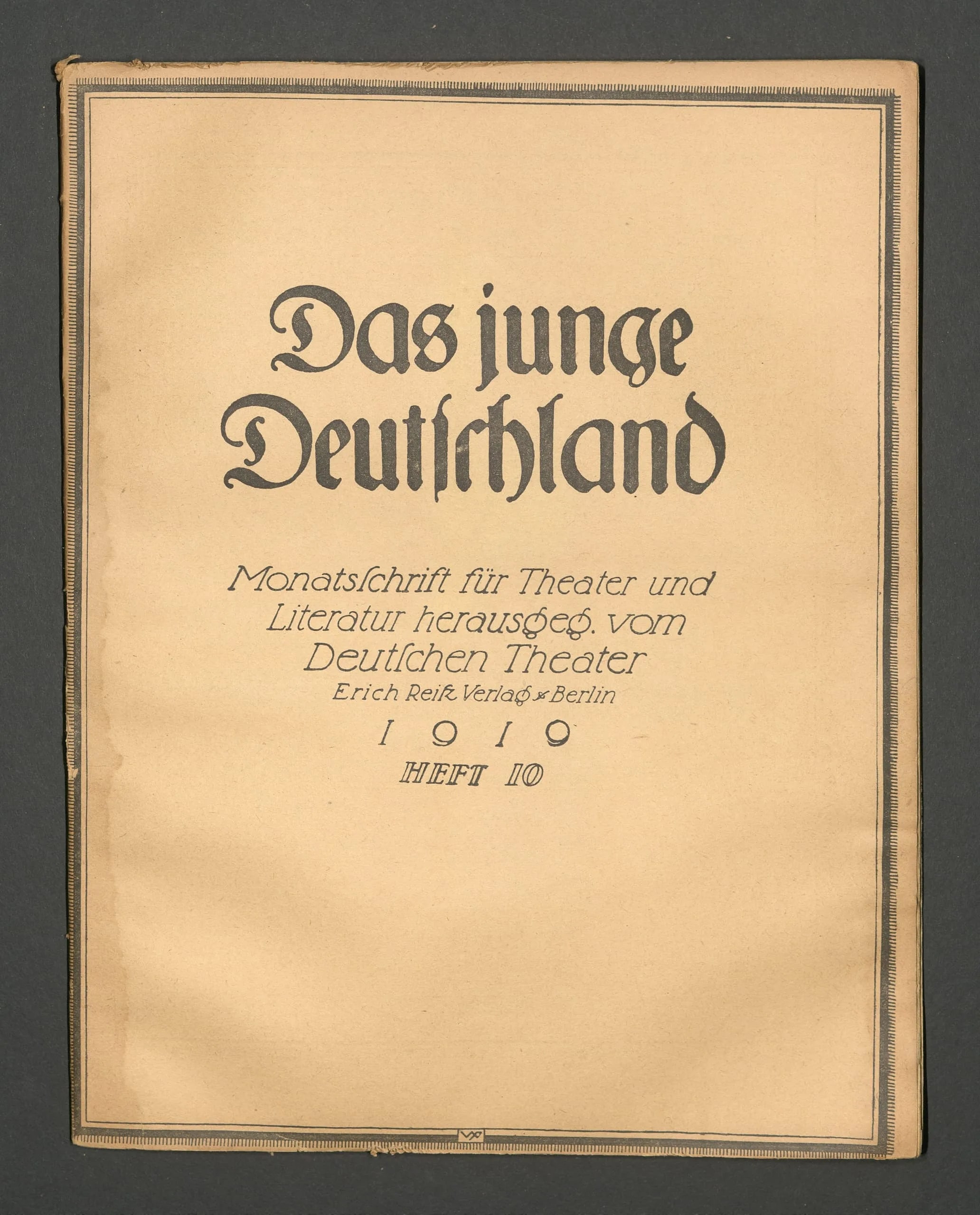 Das junge Deutschland, 2, no. 10 (1919)