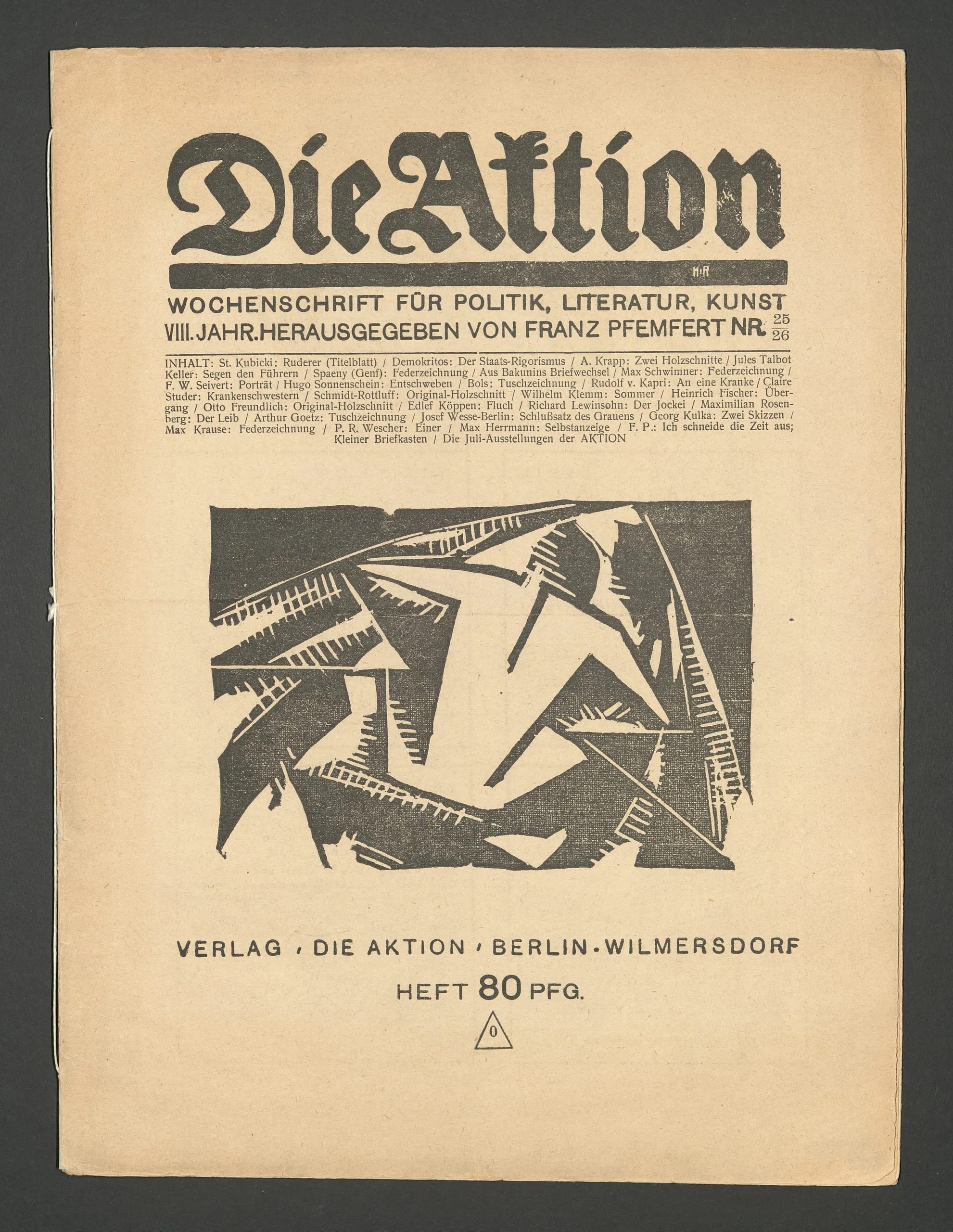 Die Aktion 8, no. 25/26 (29 Juni 1918)