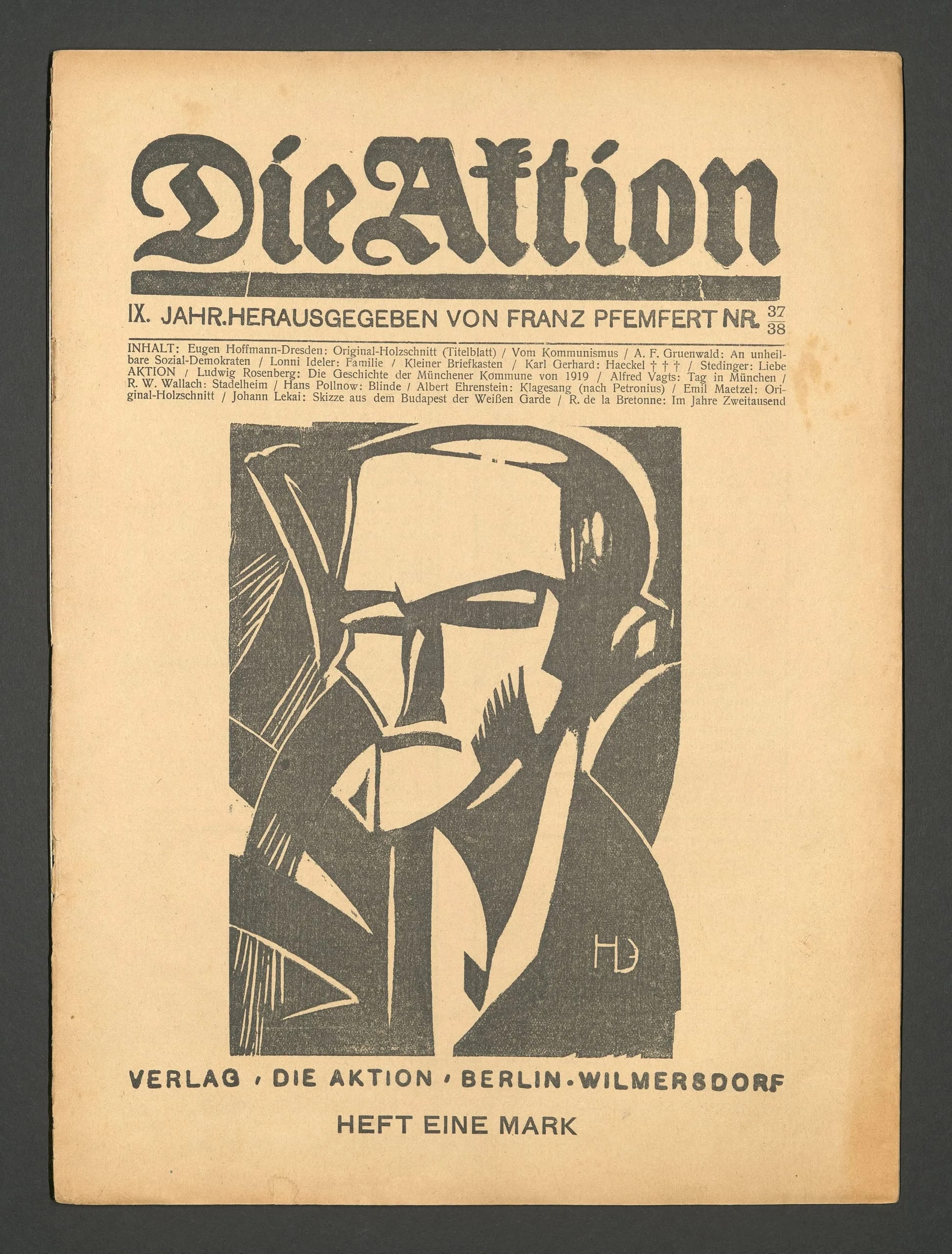 Die Aktion 9, no. 37/38 (20 September 1919)