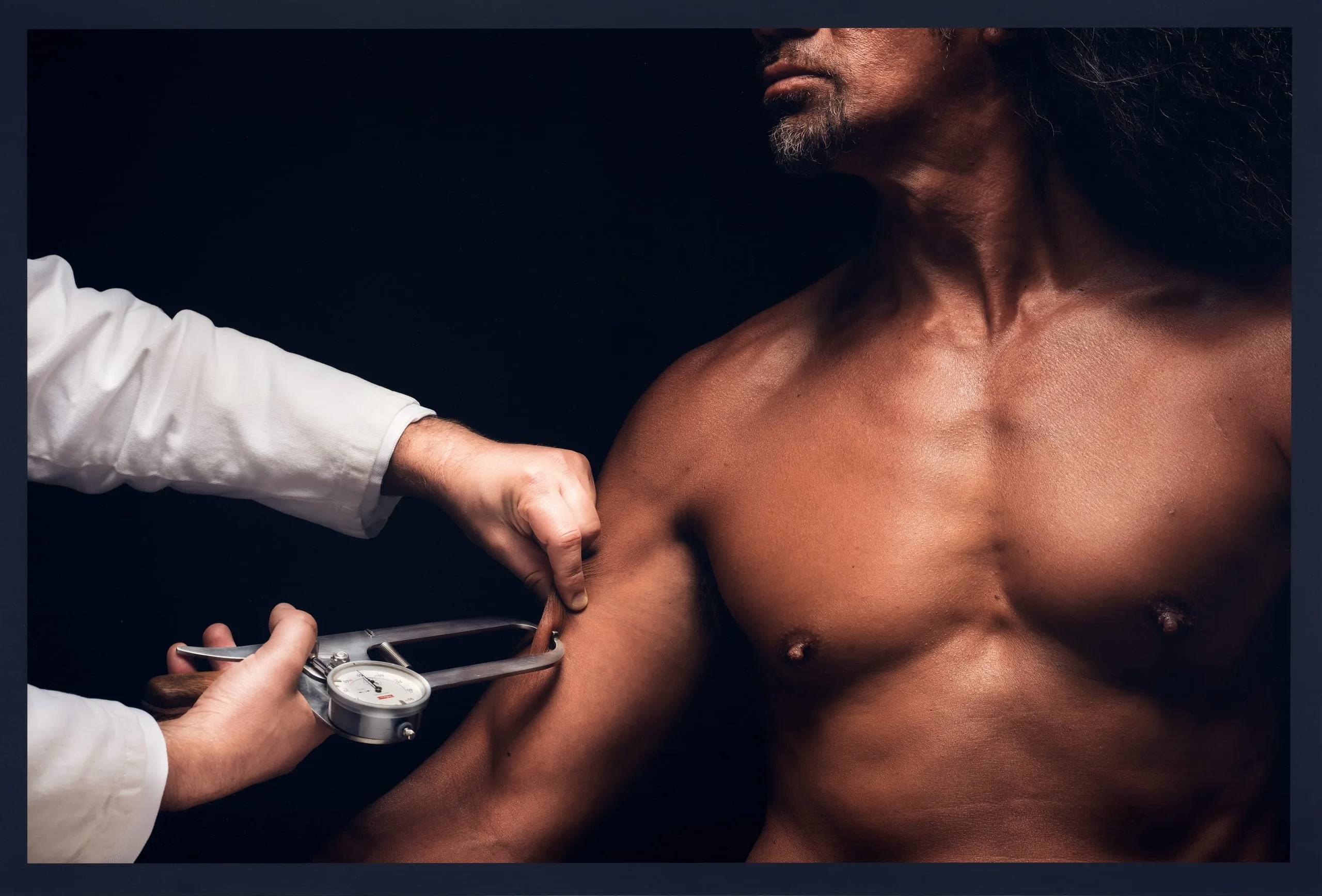 Bicep with Skinfold Caliper, from the series " A Study of a Samoan Savage"