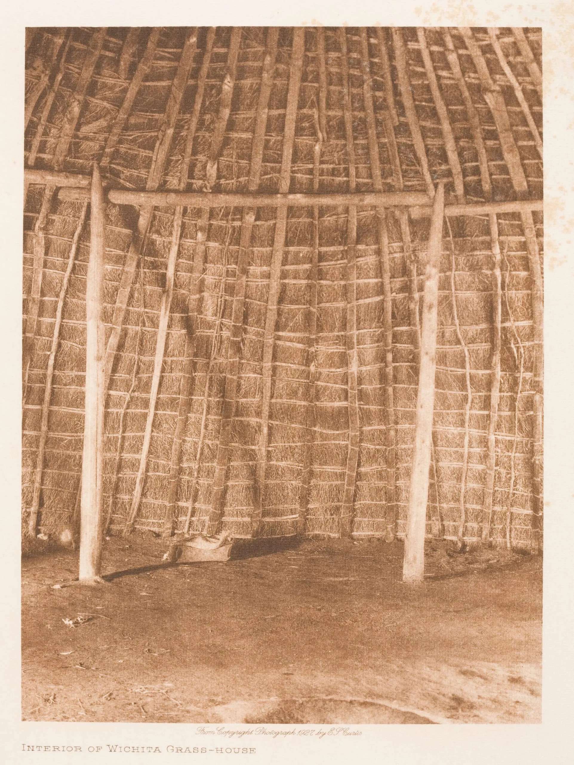 Interior of Wichita grass-house