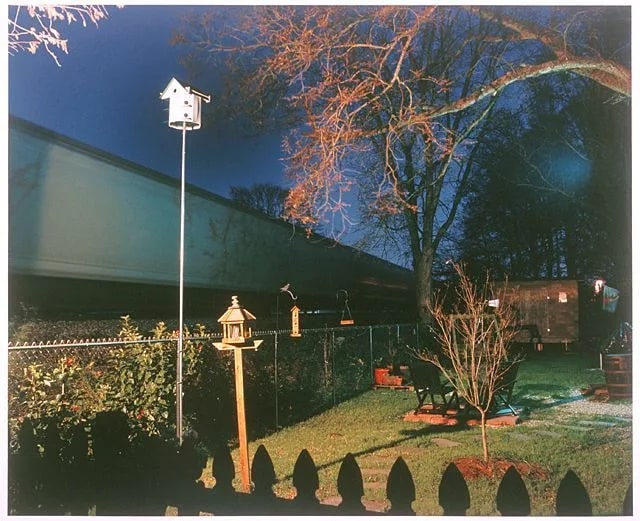 Train in Yard at Dusk
