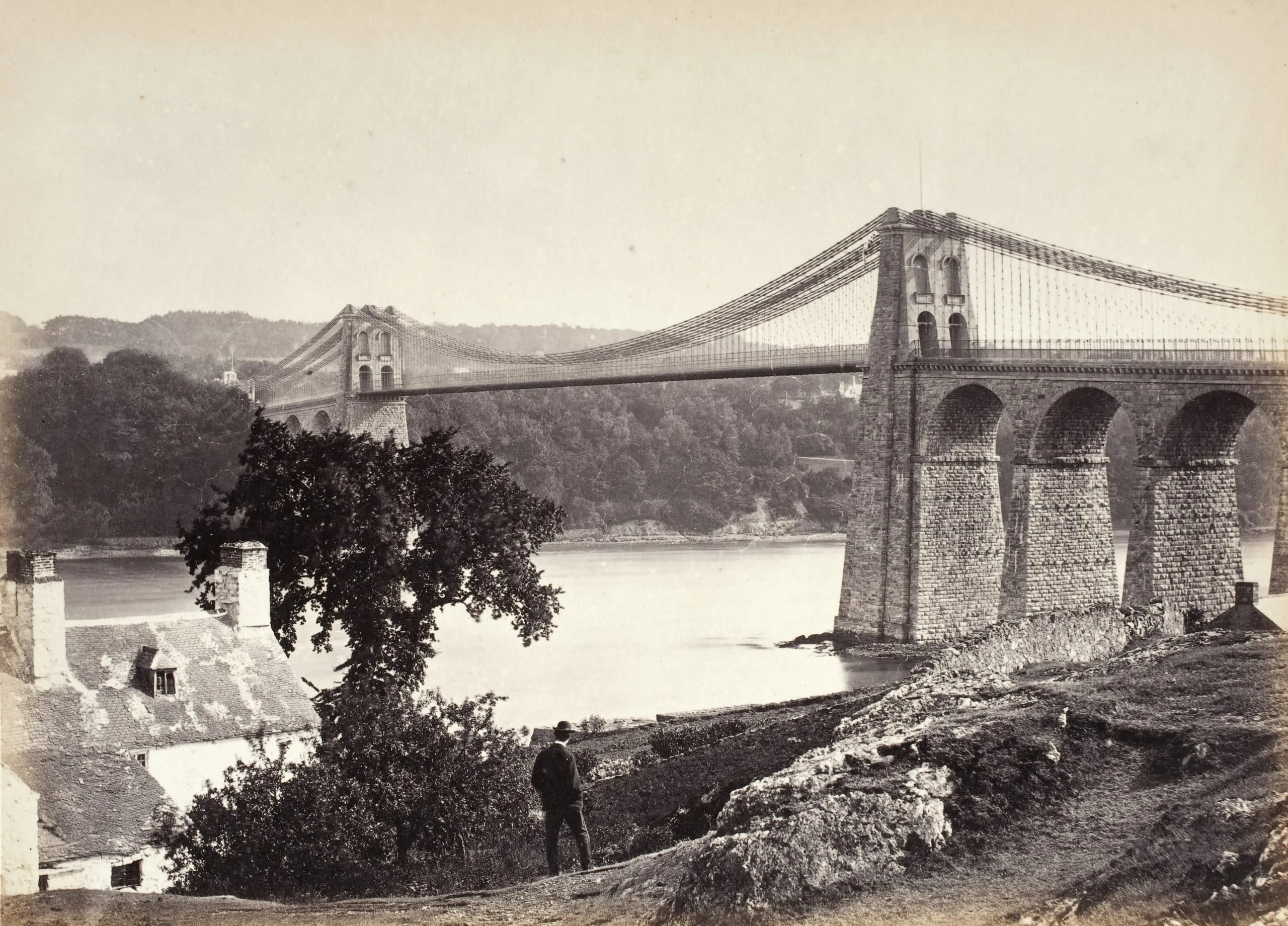 Bangor, Suspension Bridge, From Anglesey (254)