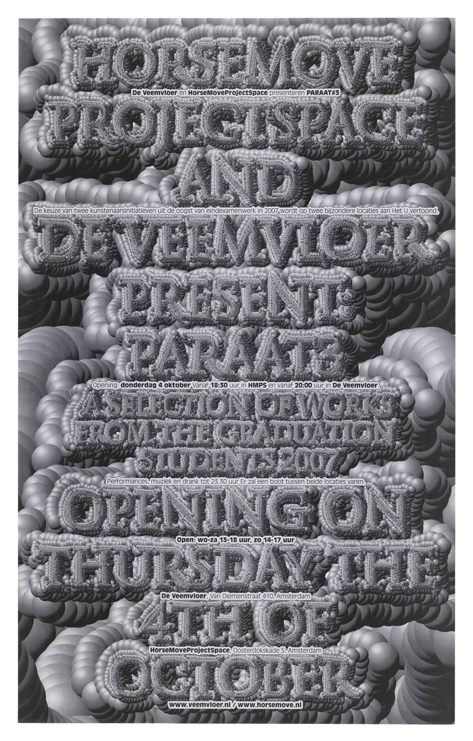 Horsemove Project Space and Deveemvloer Present: Paraat 3
