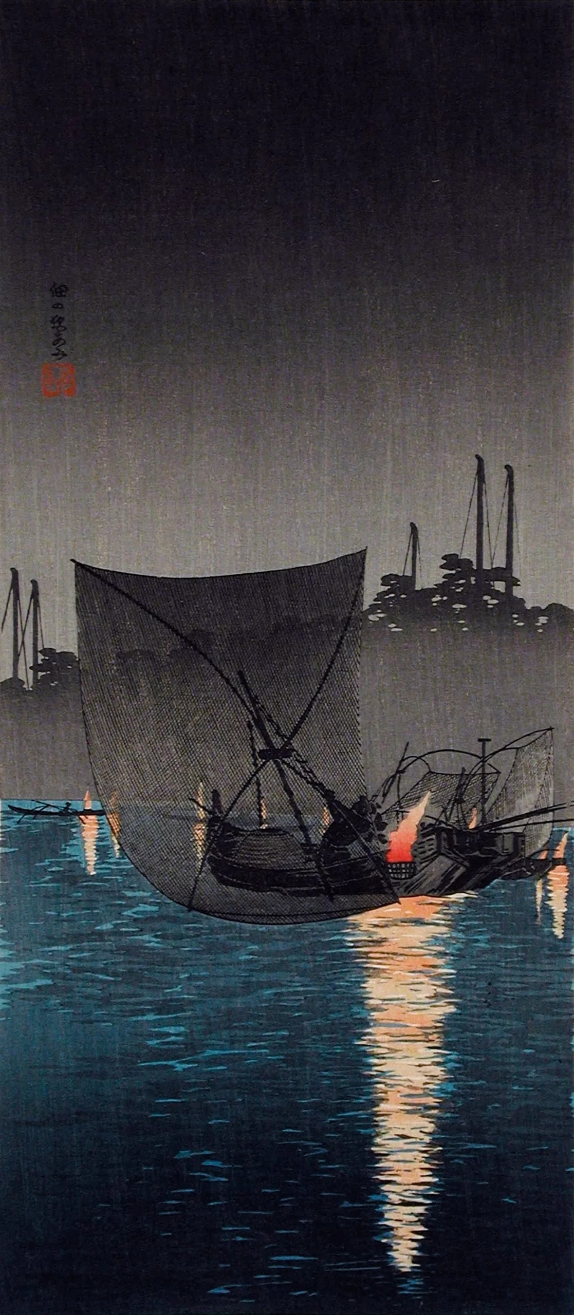 Tsukuda Island, Fishing Nets at Night