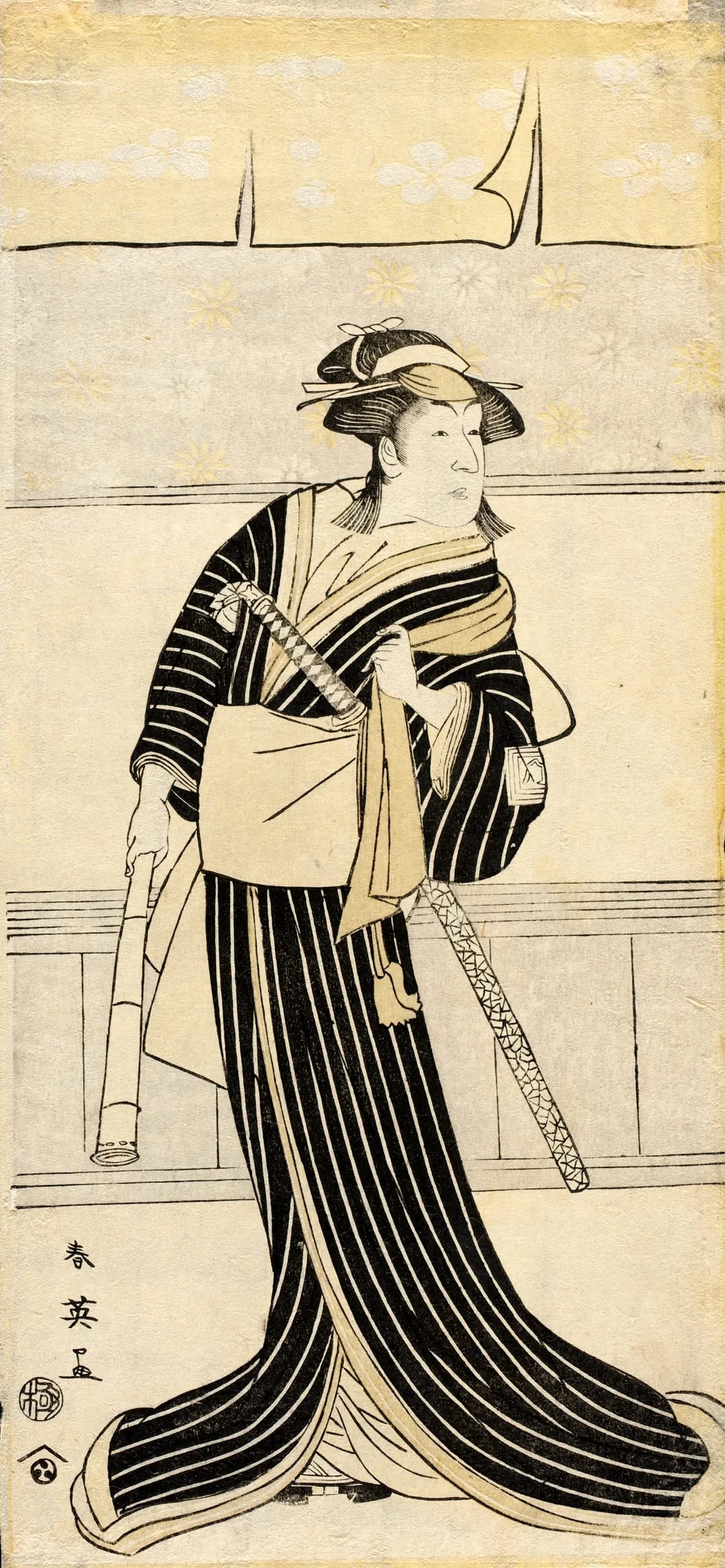 The Actor Ichikawa Monnosuke II Hotei no Oichi in the Play "Waka Murasaki Edokko Soga"