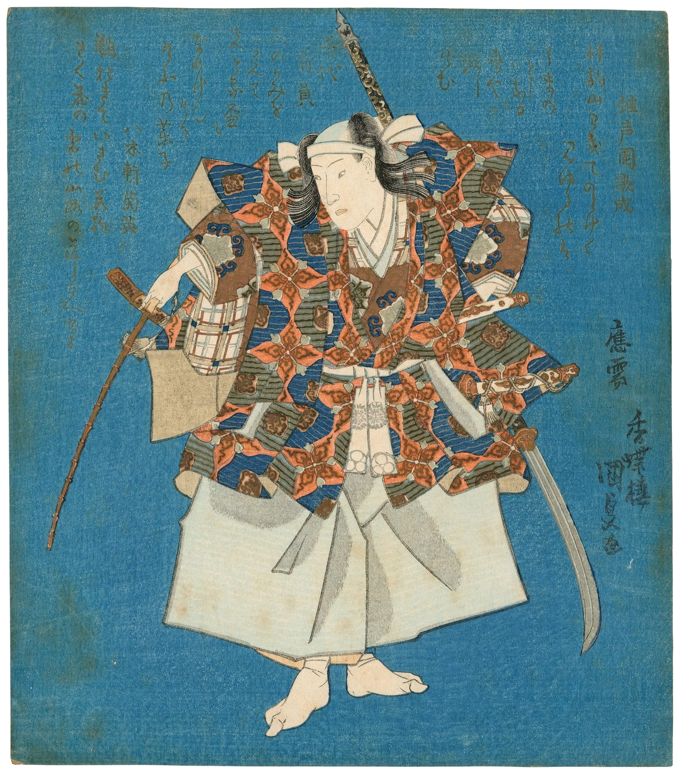 Actor, possibly Sawamura Tosshō I, in Samurai Riding Garb