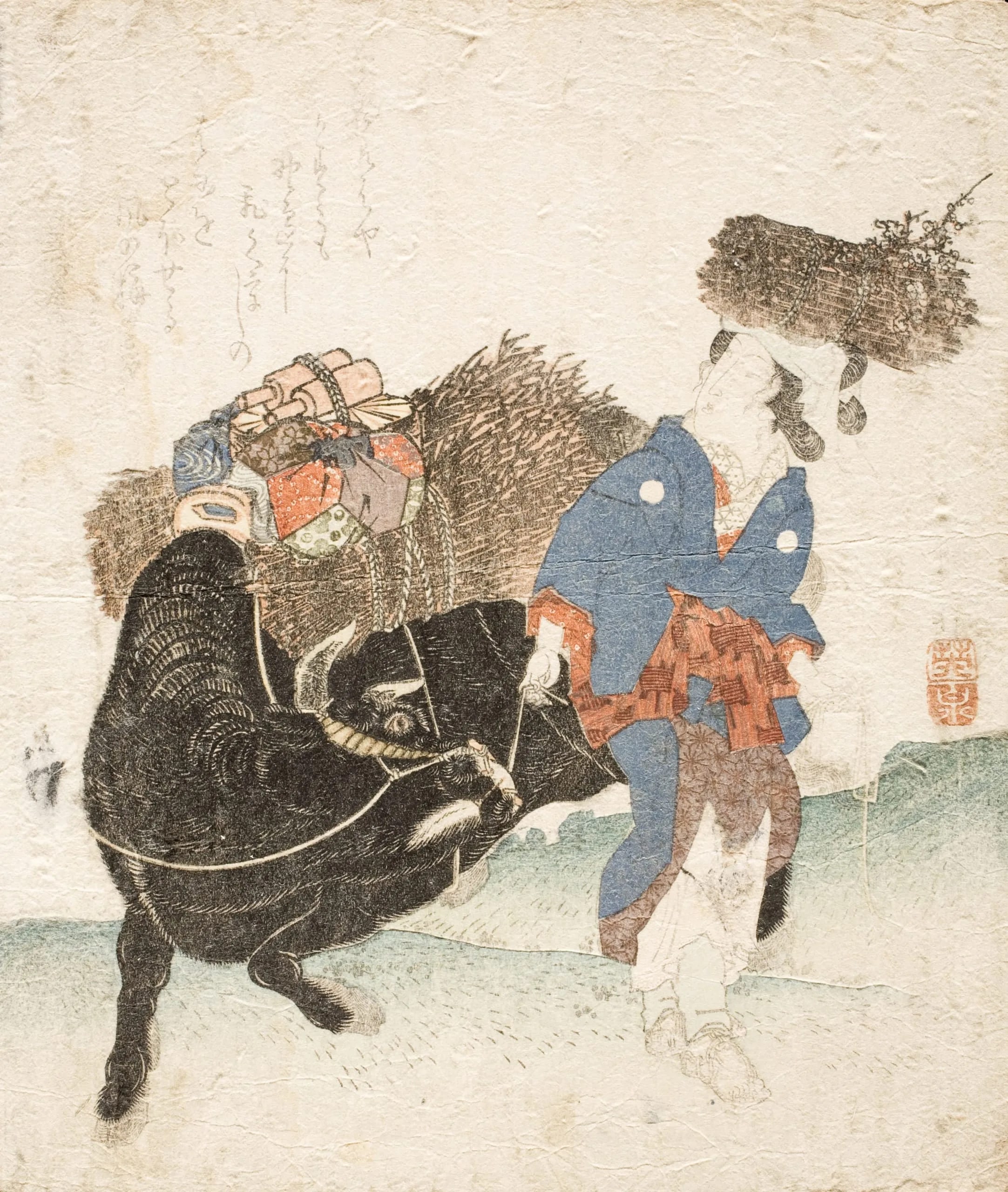Woman from Ohara Leading a Laden Ox