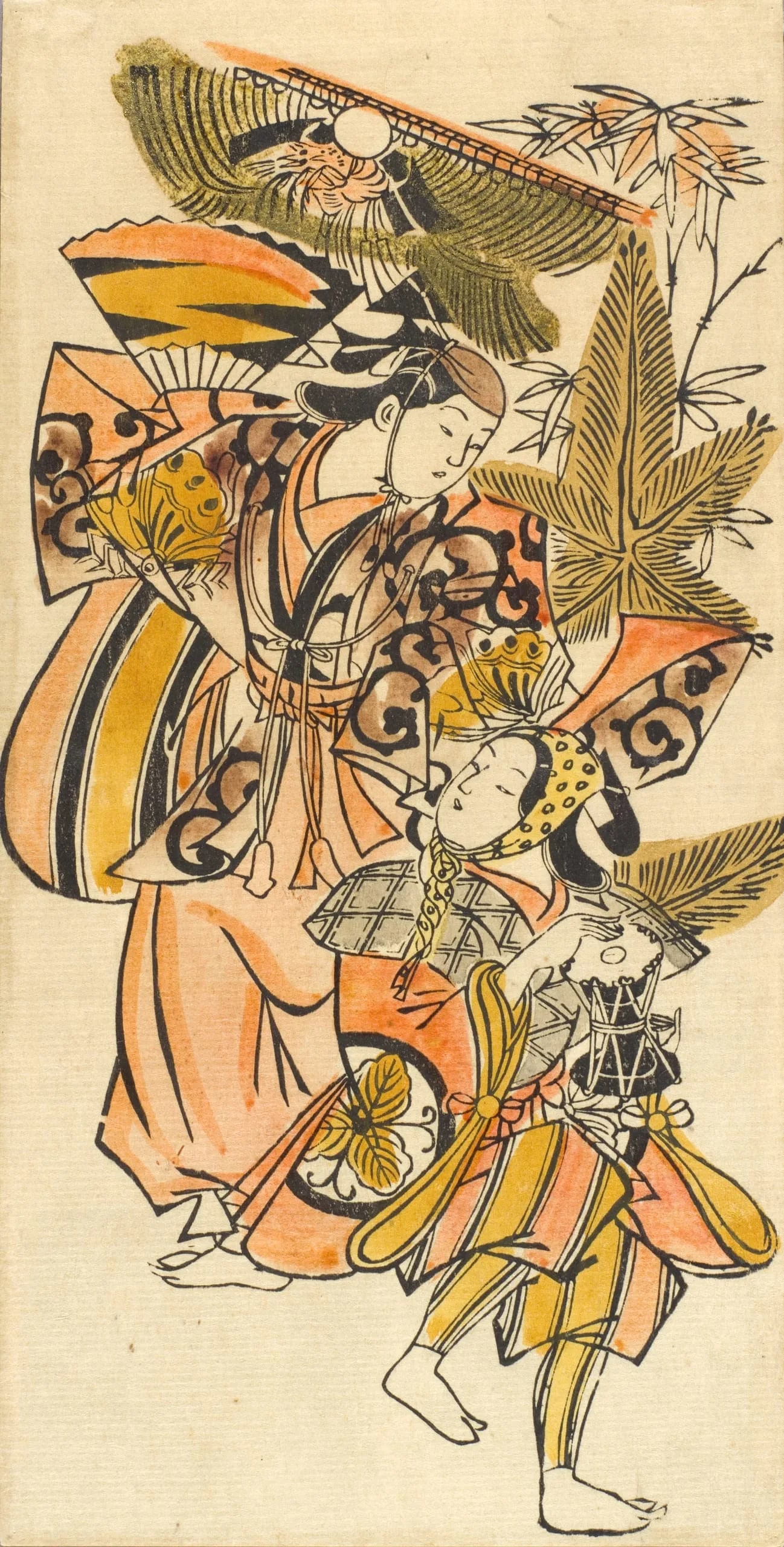 Segawa Kikunojo I and Follower as Manzai Dancers