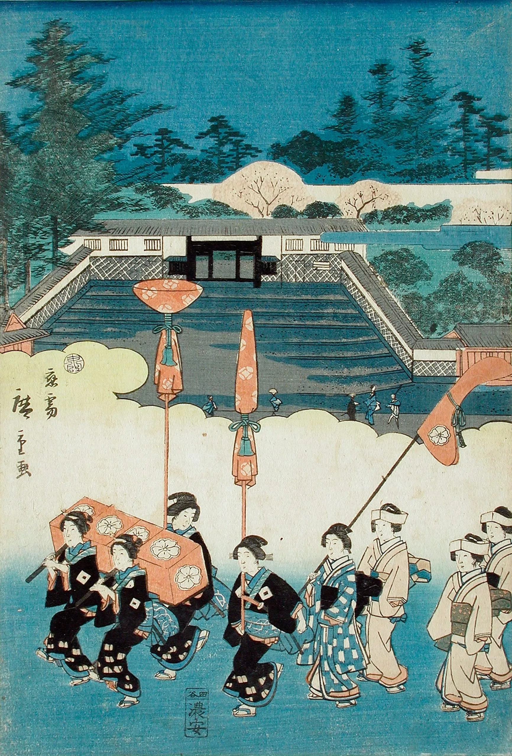 Brocade Procession in the Eastern Capital: View in Front of Ichigaya Hachimangū Shrine