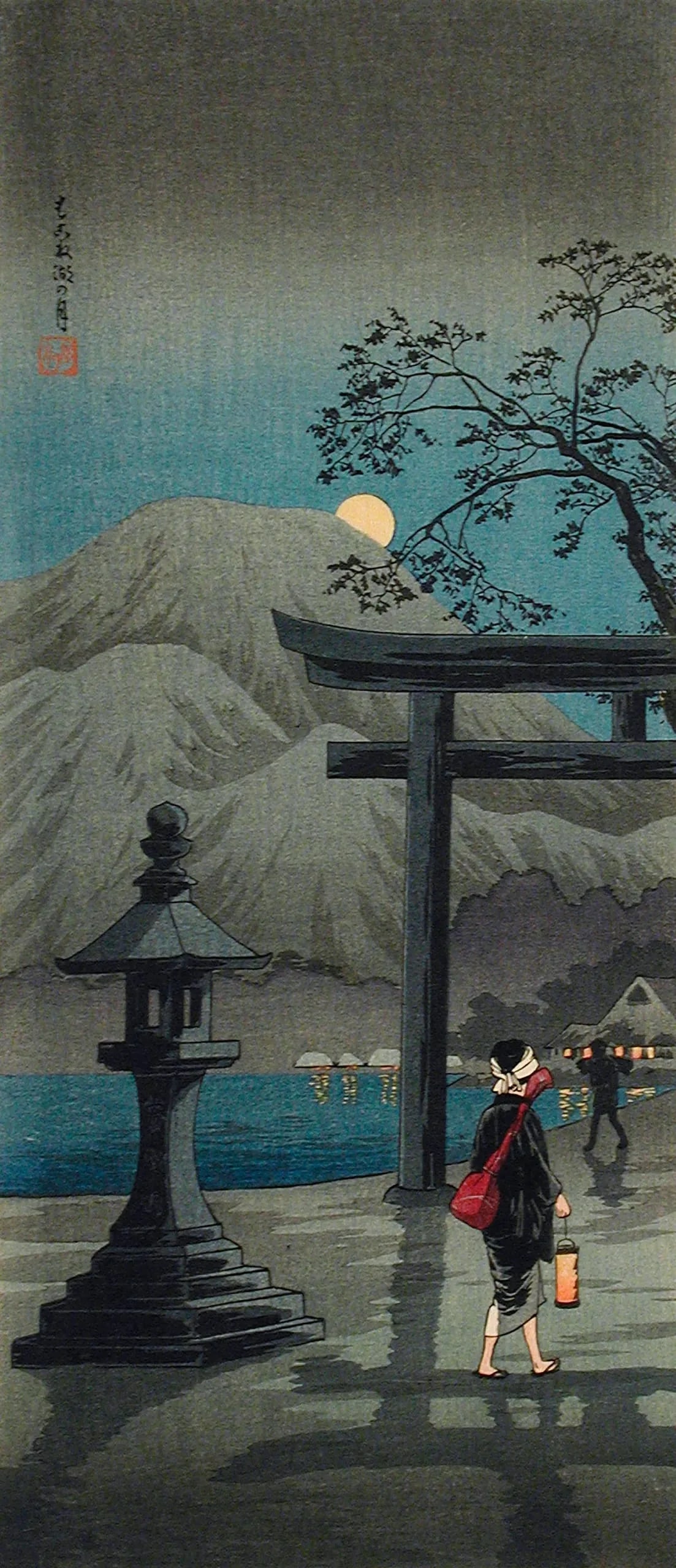 Hakone Lake in Moonlight