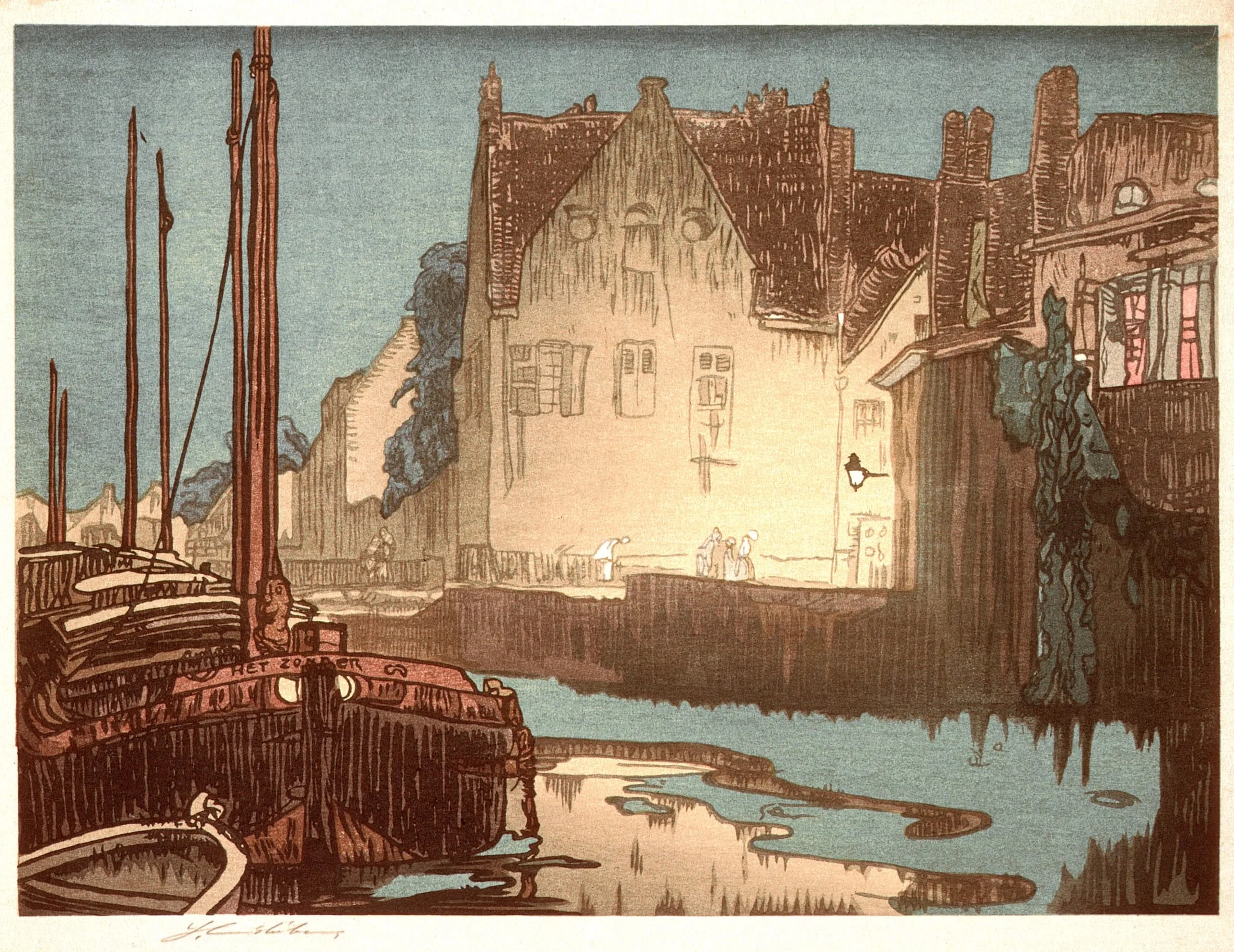 Ships in Canal, Bruges