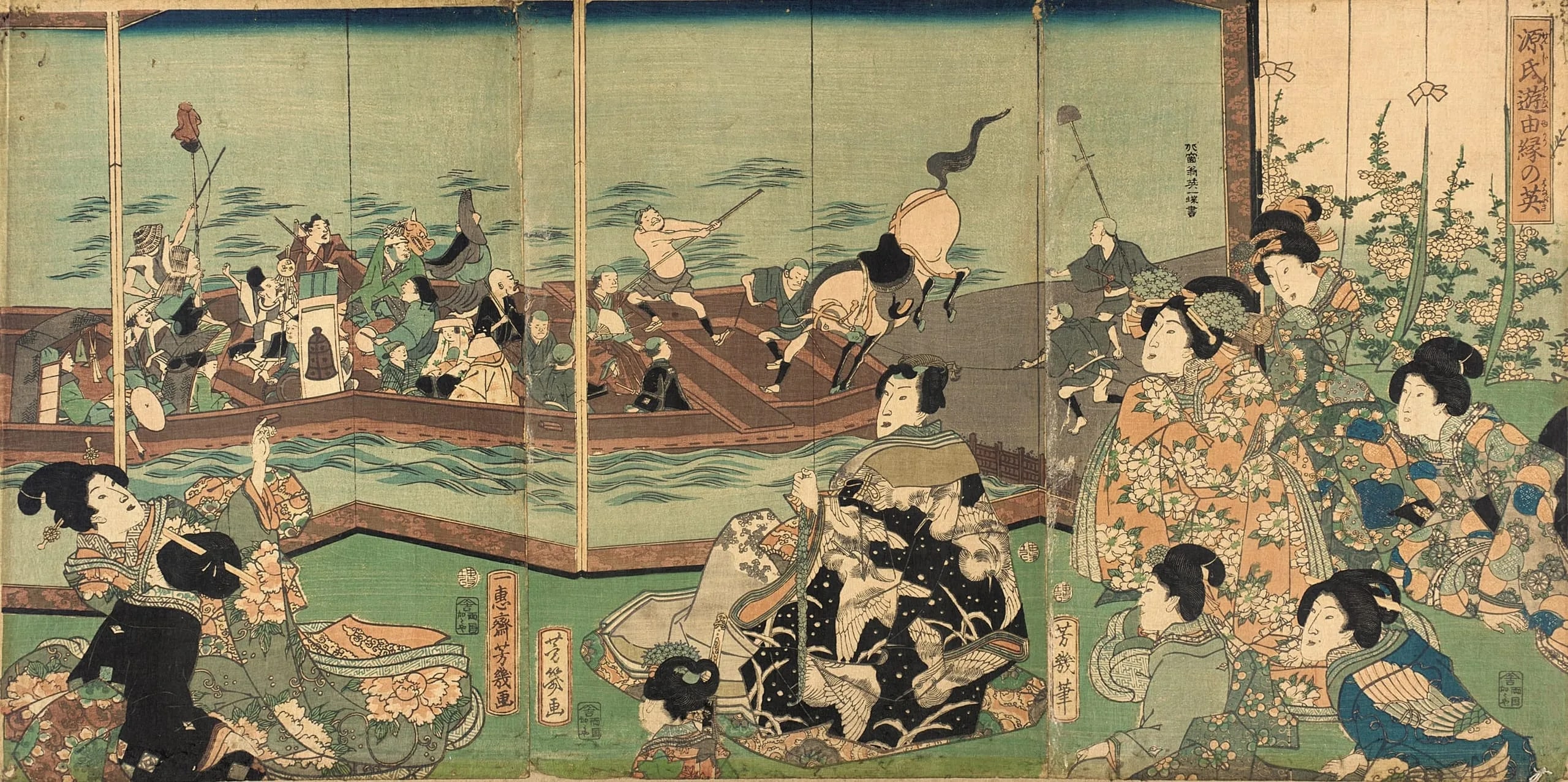 Genji Enjoying a Screen by Hanabusa Itchō