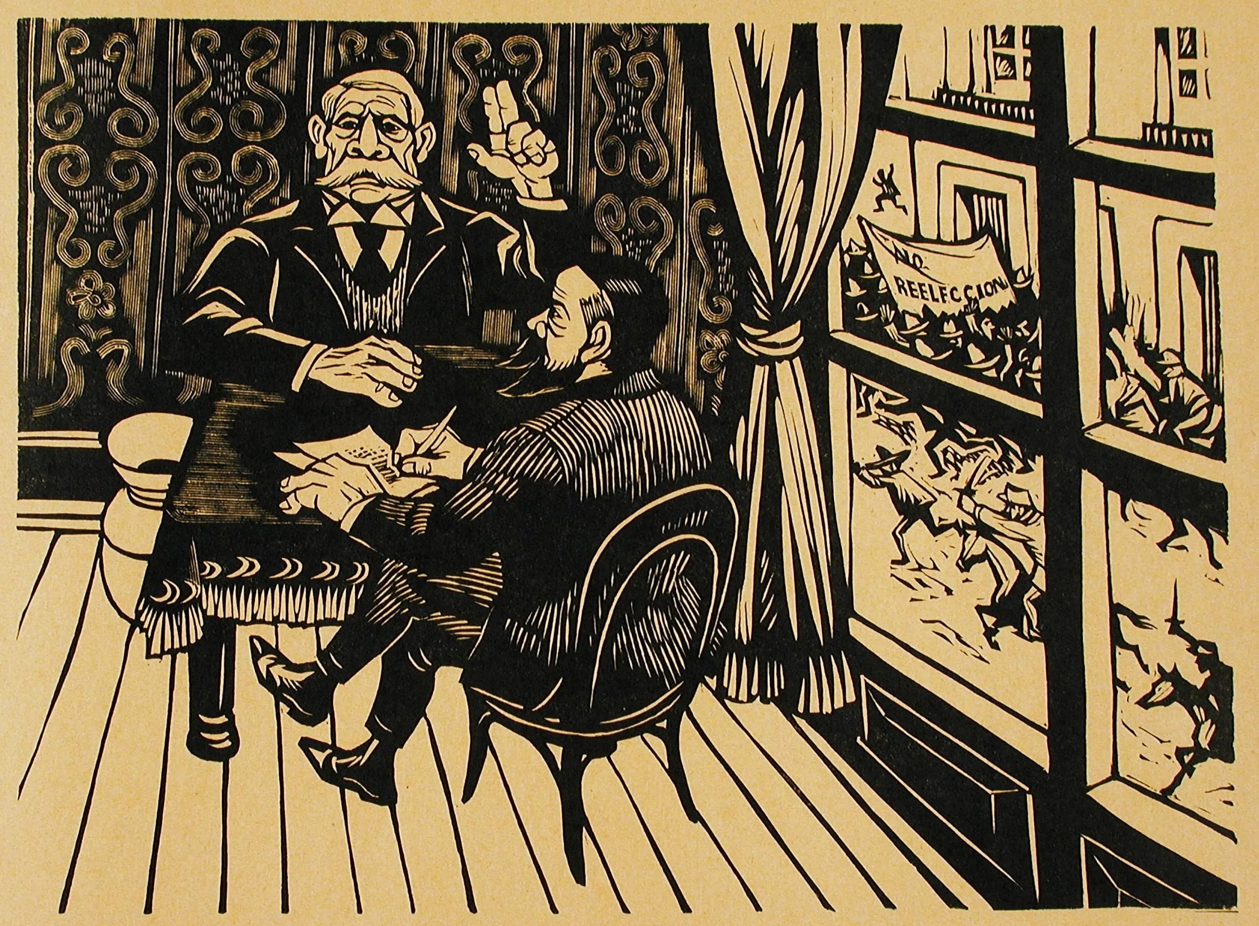 Porfirio Díaz Makes Statements to Mr. Creelman About the People’s Civil Liberties. 1908 (Porfirio Díaz hace declaraciones al Míster Creelman sobre las libertades cívicas del pueblo. 1908)