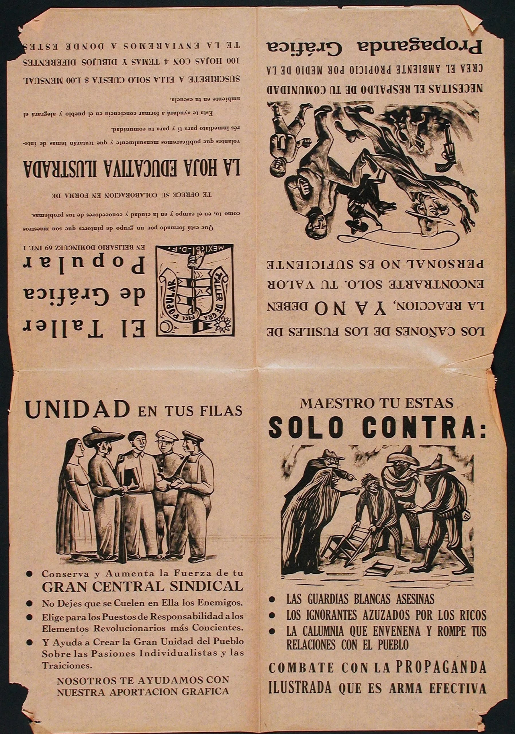 Sheet with Four Flyers (Hoja con cuatro volantes)