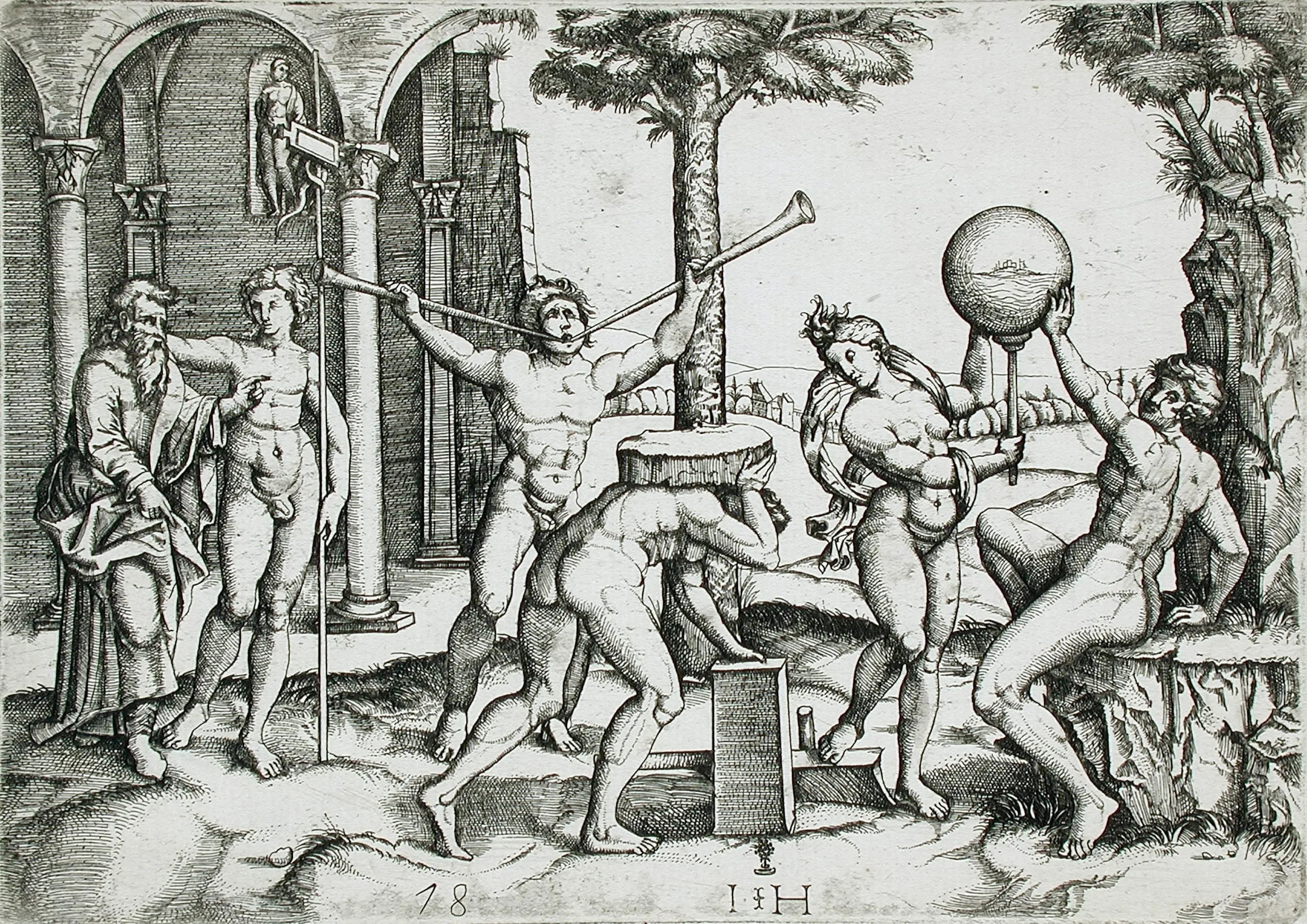 Six Figures in Emblematical Composition