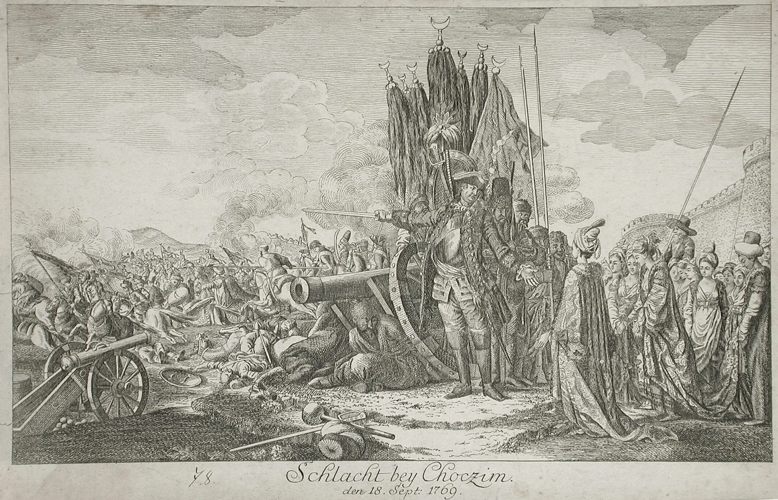 Duke Gallizin a Victor Over the Turks Near Choczim on Sept. 18 1769