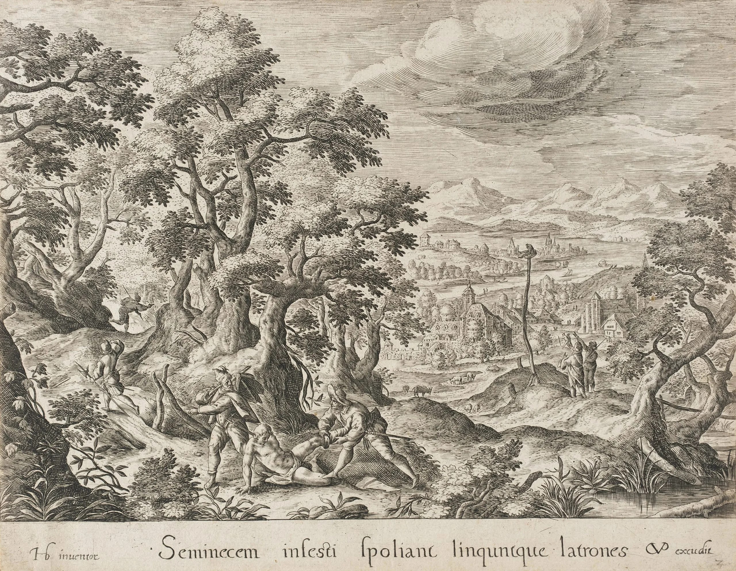 The Brigands Robbing the Traveler