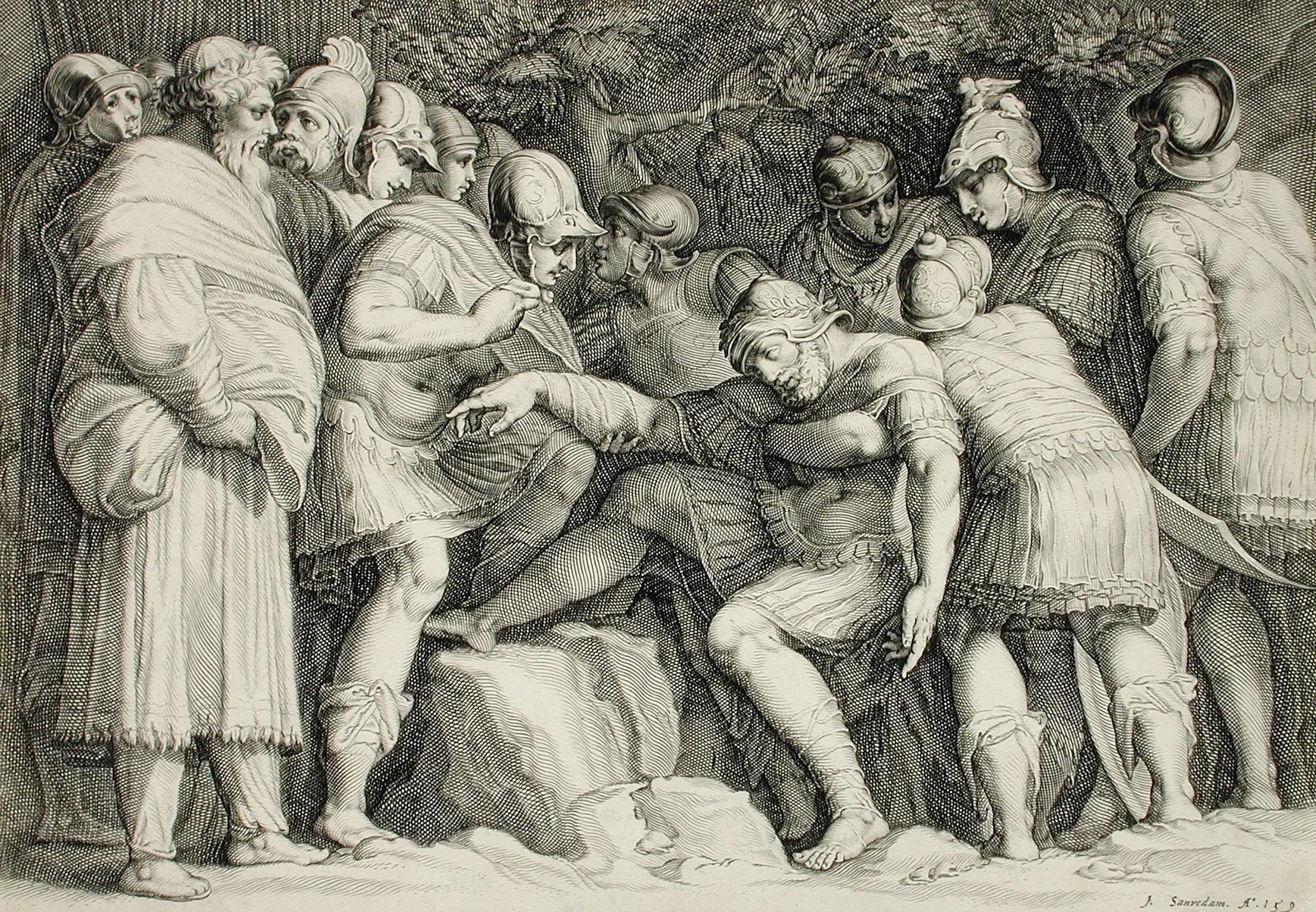 Wounded Scipio Carried from Battle by His Sons