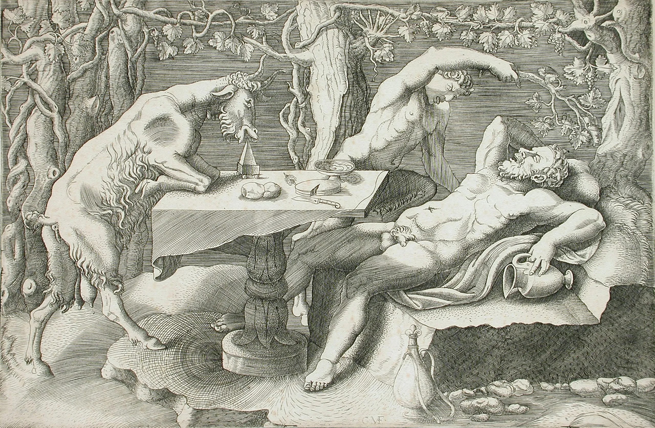 Silenus, a Satyr and a Goat