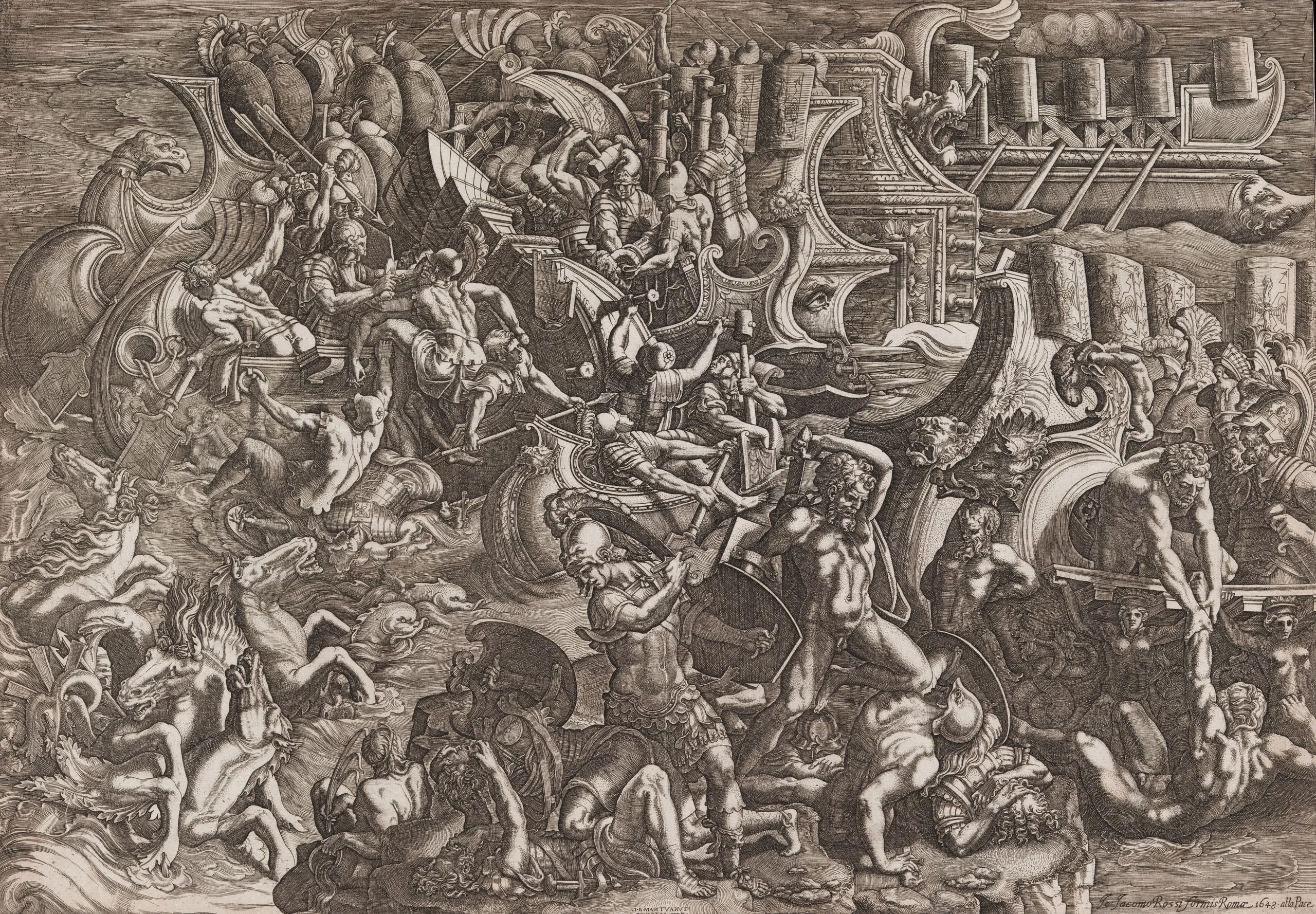 Naval Battle between Greeks and Trojans