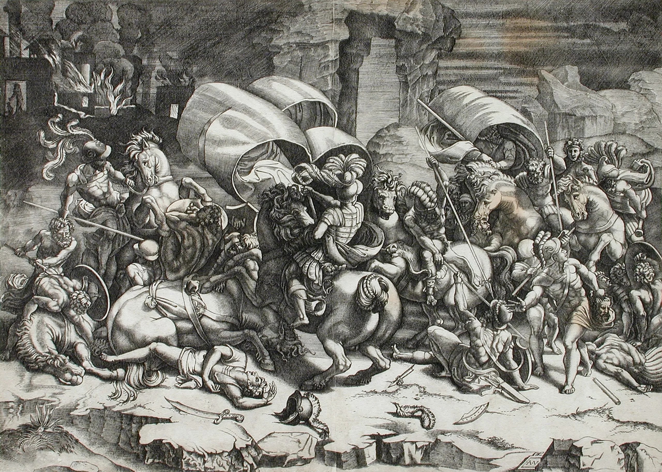 Battle Between Romans and Carthaginians