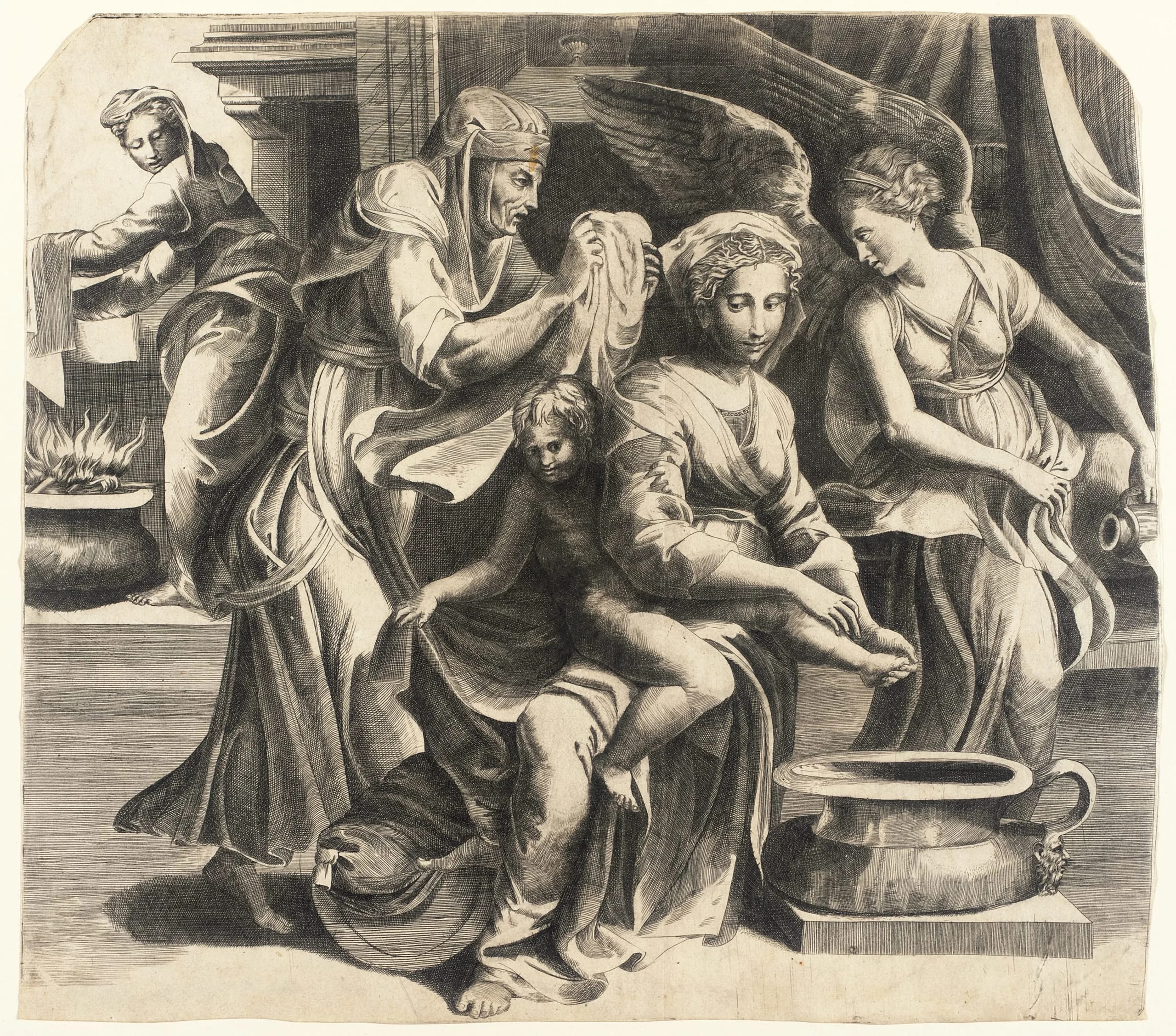 The Holy Family with the Virgin Bathing the Christ Child
