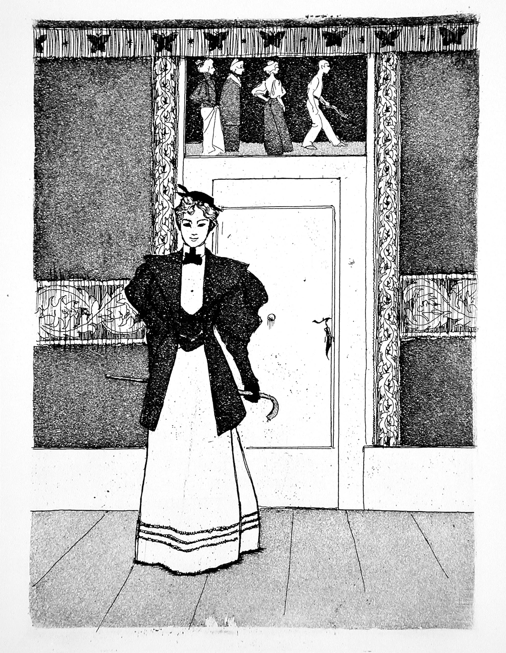 Interior with young woman
