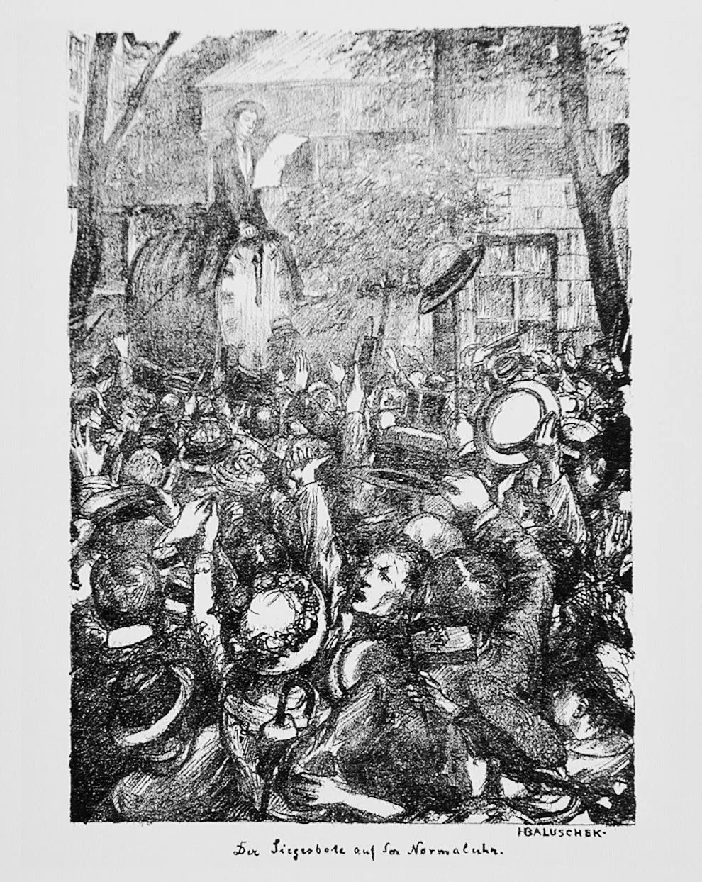 Messenger of victory on the public clock