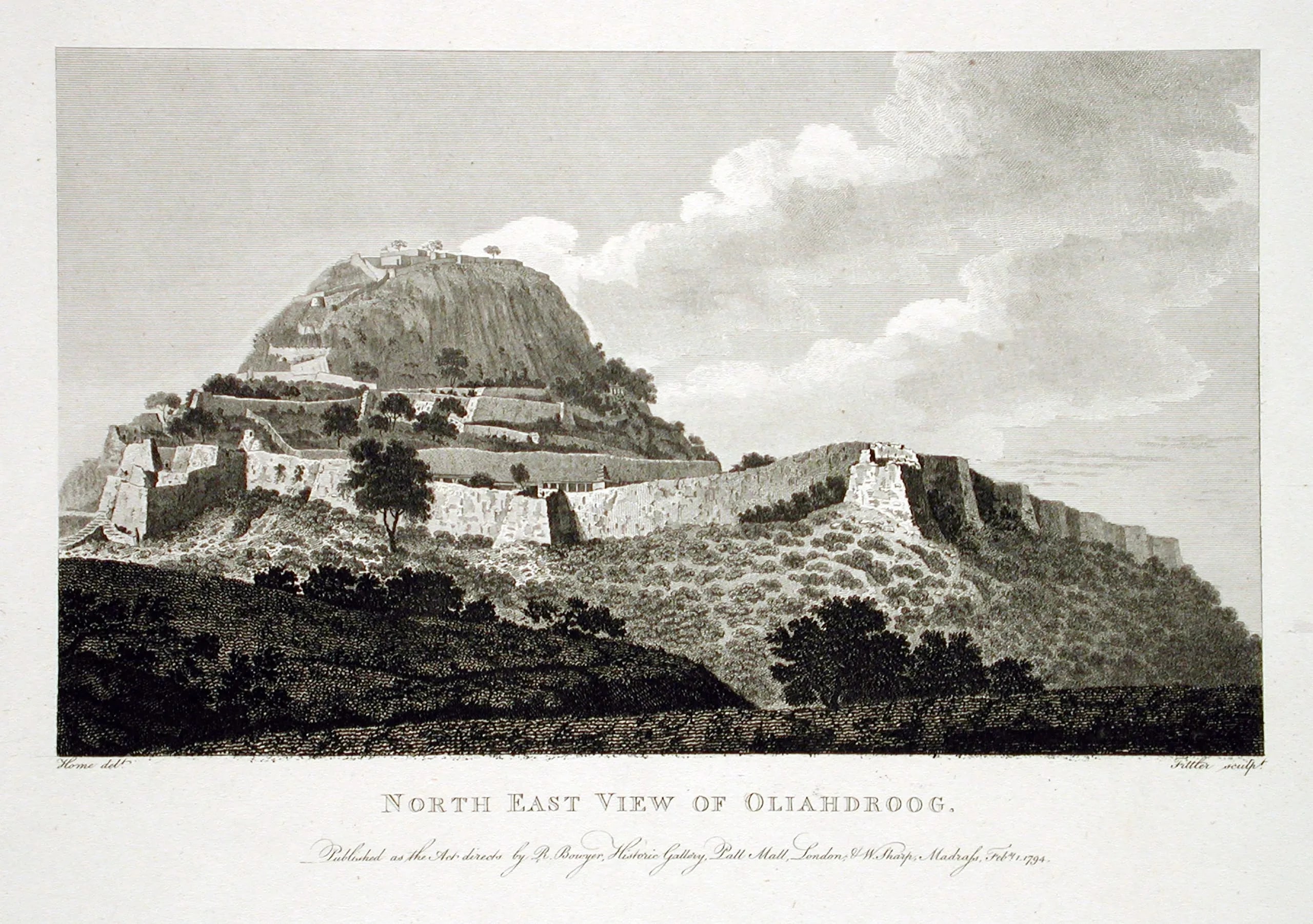 North East View of Oliahdroog, From Select Views in Mysore, The Country of Tippoo Sultan