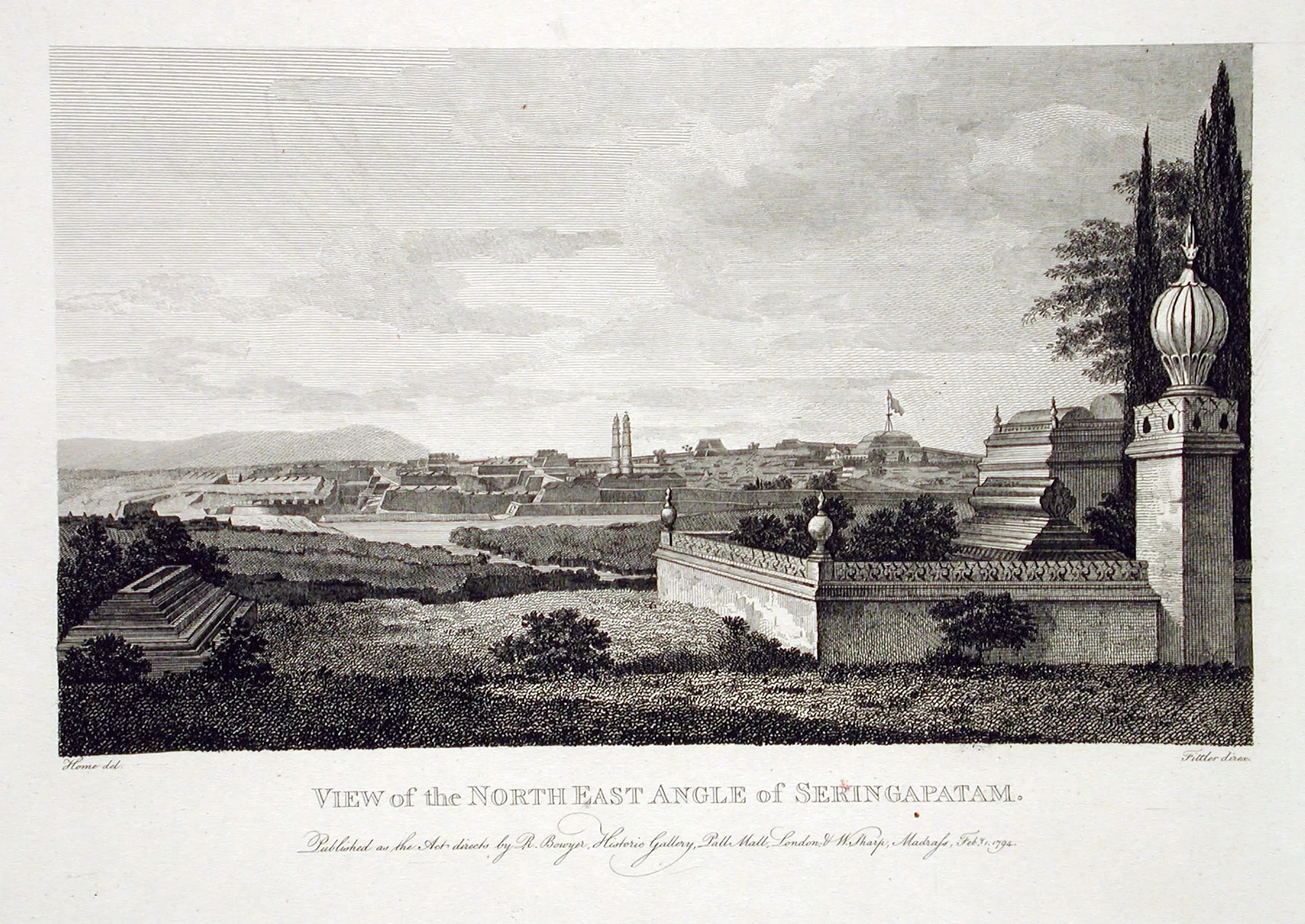 View of the North East Angle of Seringapatam, From Select Views in Mysore, The Country of Tippoo Sultan