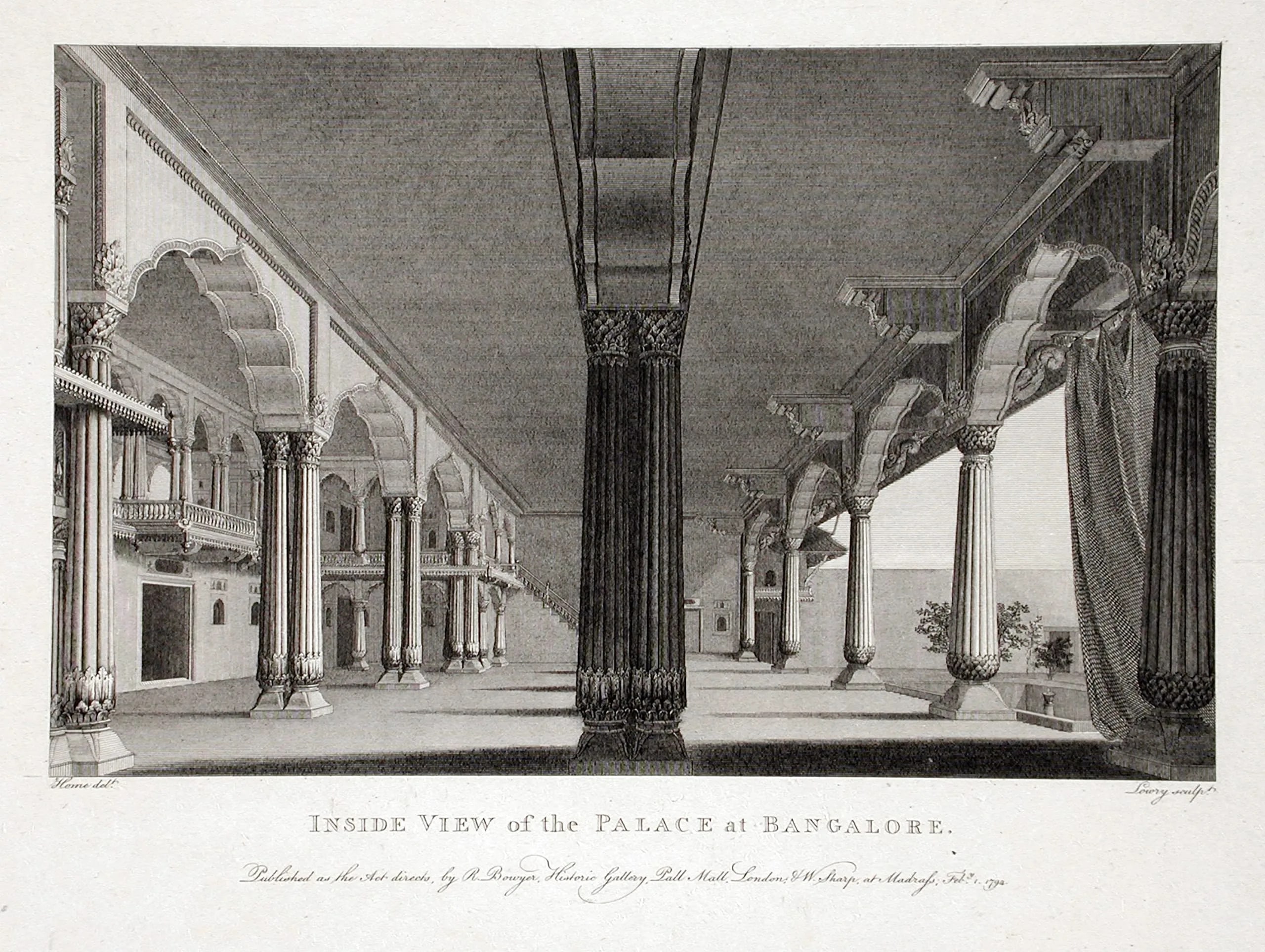 Inside View of the Palace at Bangalore, From Select Views in Mysore, The Country of Tippoo Sultan