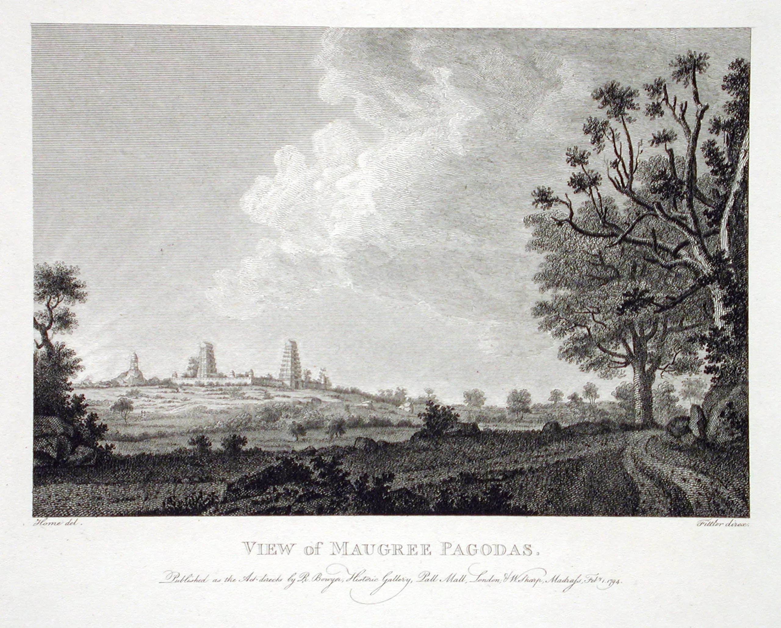 View of Maugree Pagodas, From Select Views in Mysore, The Country of Tippoo Sultan