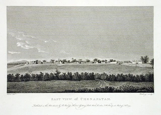 East View of Chenapatam, From Select Views in Mysore, The Country of Tippoo Sultan