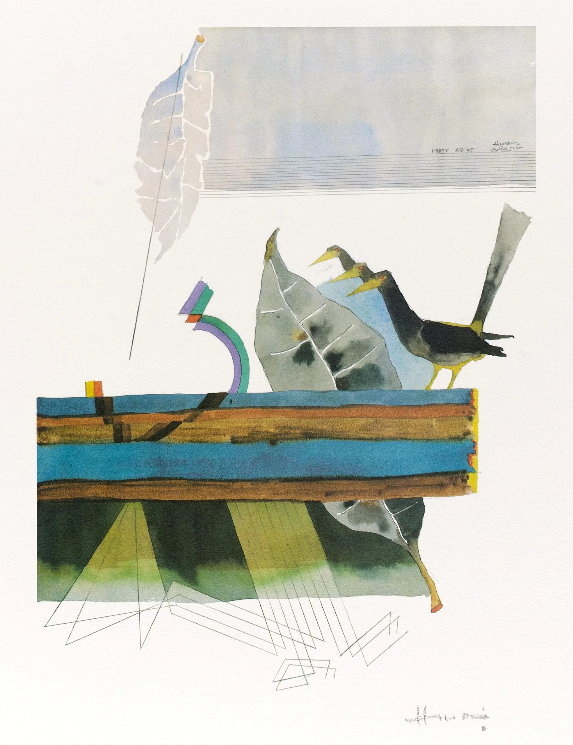 Forty: Tale of Three Birds, Folio from the Passage into Human Space Series