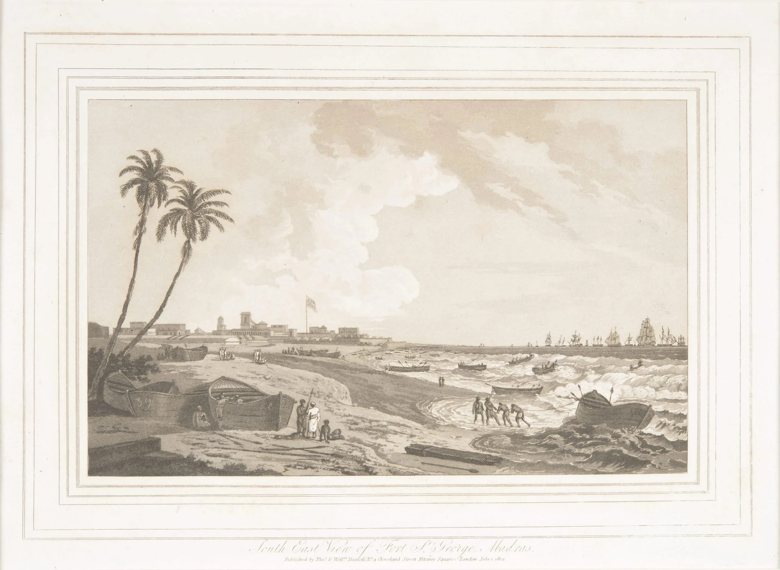 South East View of Fort St. George, Madras [Chennai] from 'Oriental Scenery, Quarto Prints'