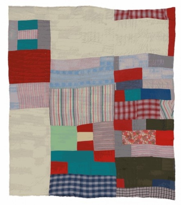 Two-sided quilt: Blocks and 'One Patch' - stacked squares and rectangles variation