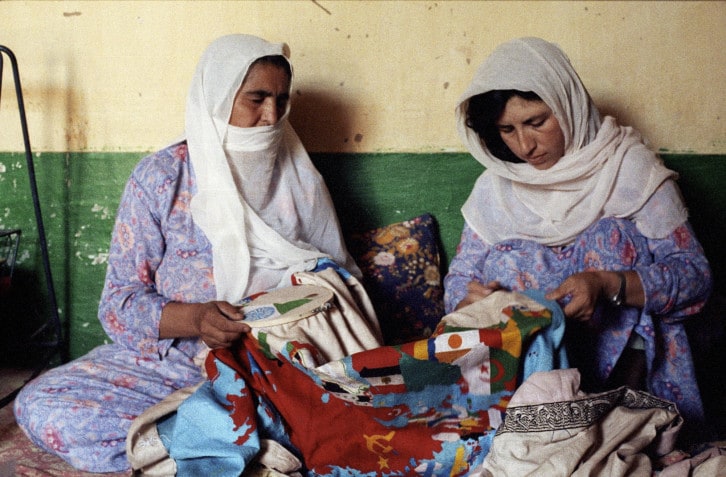 Untitled (Two women working together on a 'Mappa')
