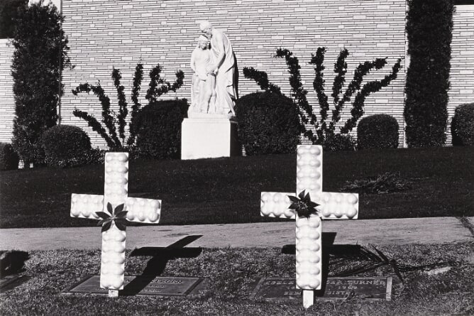 Untitled (Egg Carton Crosses on Graves)