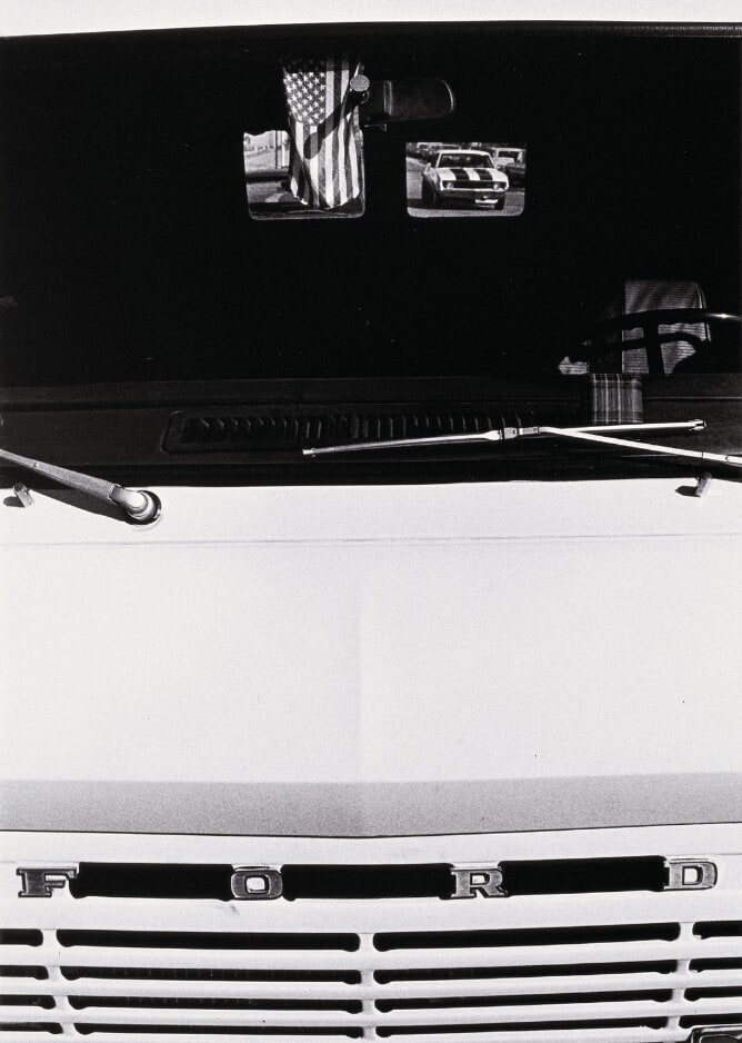 Untitled (Ford Van with Flag in Window)