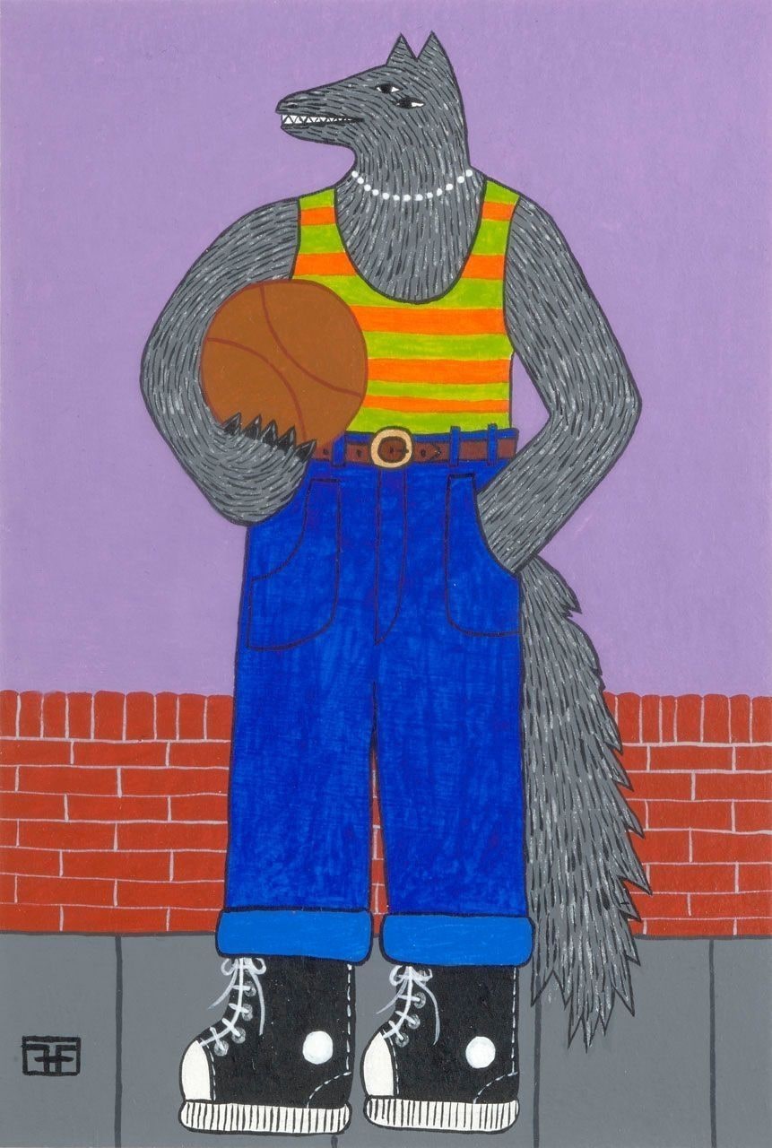 Coyote with Basketball