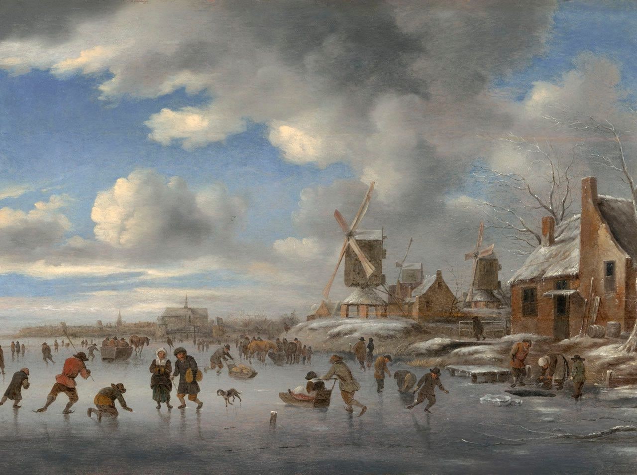 Winter Scene with Skaters