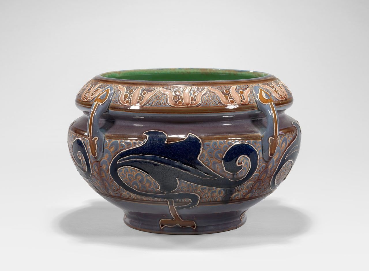 Jardinière with Stylized Flowers and Acanthus Leaves