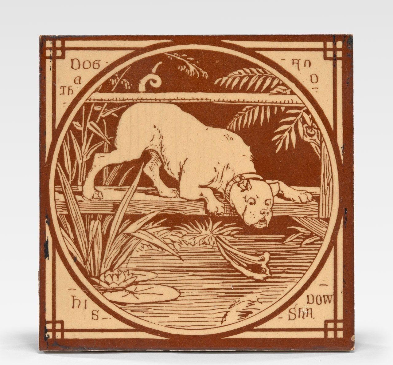Dog and his Shadow Aesop Fable Tile