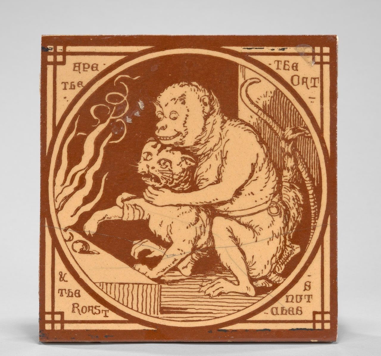 The Ape and the Cat Aesop Fable Tile